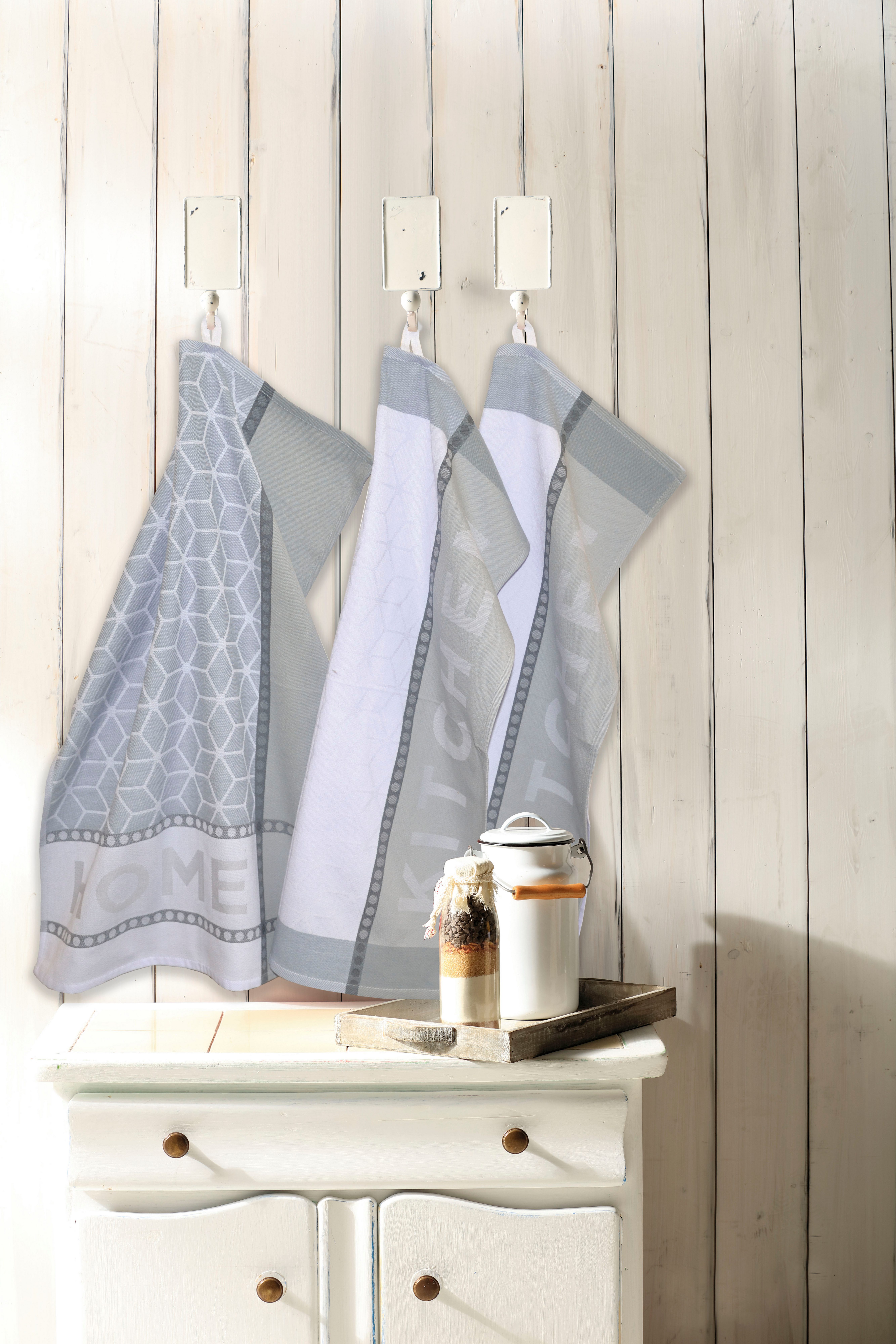 Dyckhoff Geschirrtuch HOME & KITCHEN, Maße je Tuch ca. 50x70 cm, aus 100% B günstig online kaufen