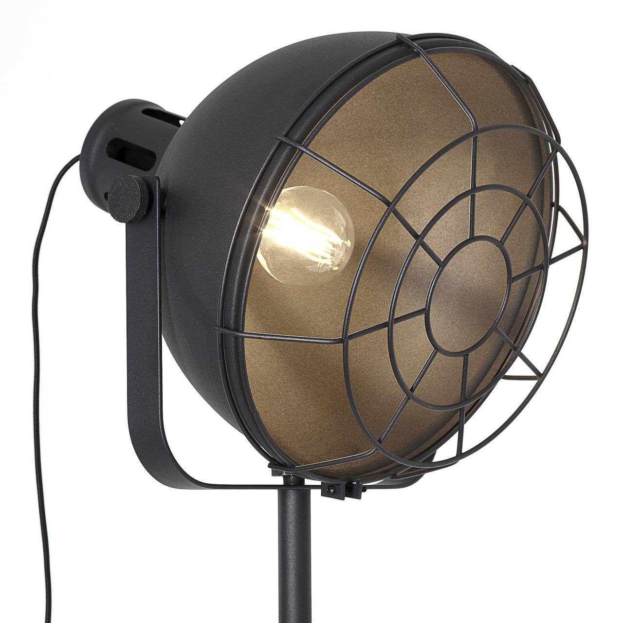 Brilliant Stehlampe schwarz geei Lampe E27, Gitter Jesper, 39cm 60W, 1x A60, Jesper Standleuchte