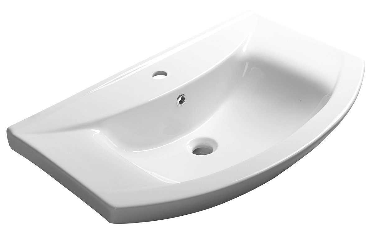 Aqualine Waschtisch ZERO Keramik-Waschtisch 75x48,5cm, weiß, Aqualine-6075