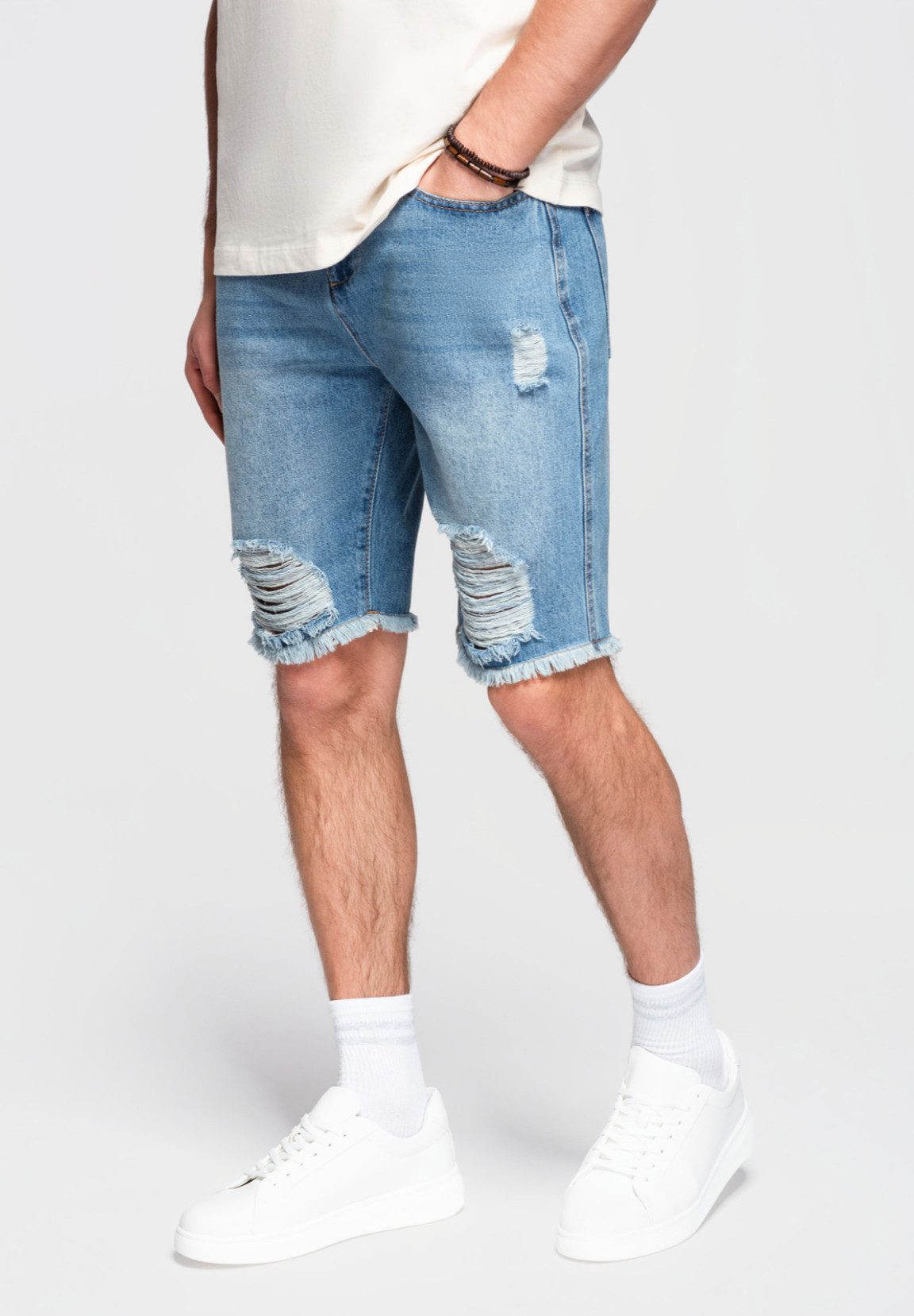 OMBRE Jeansshorts Denim-Shorts für Männer mit Rissen und Löchern