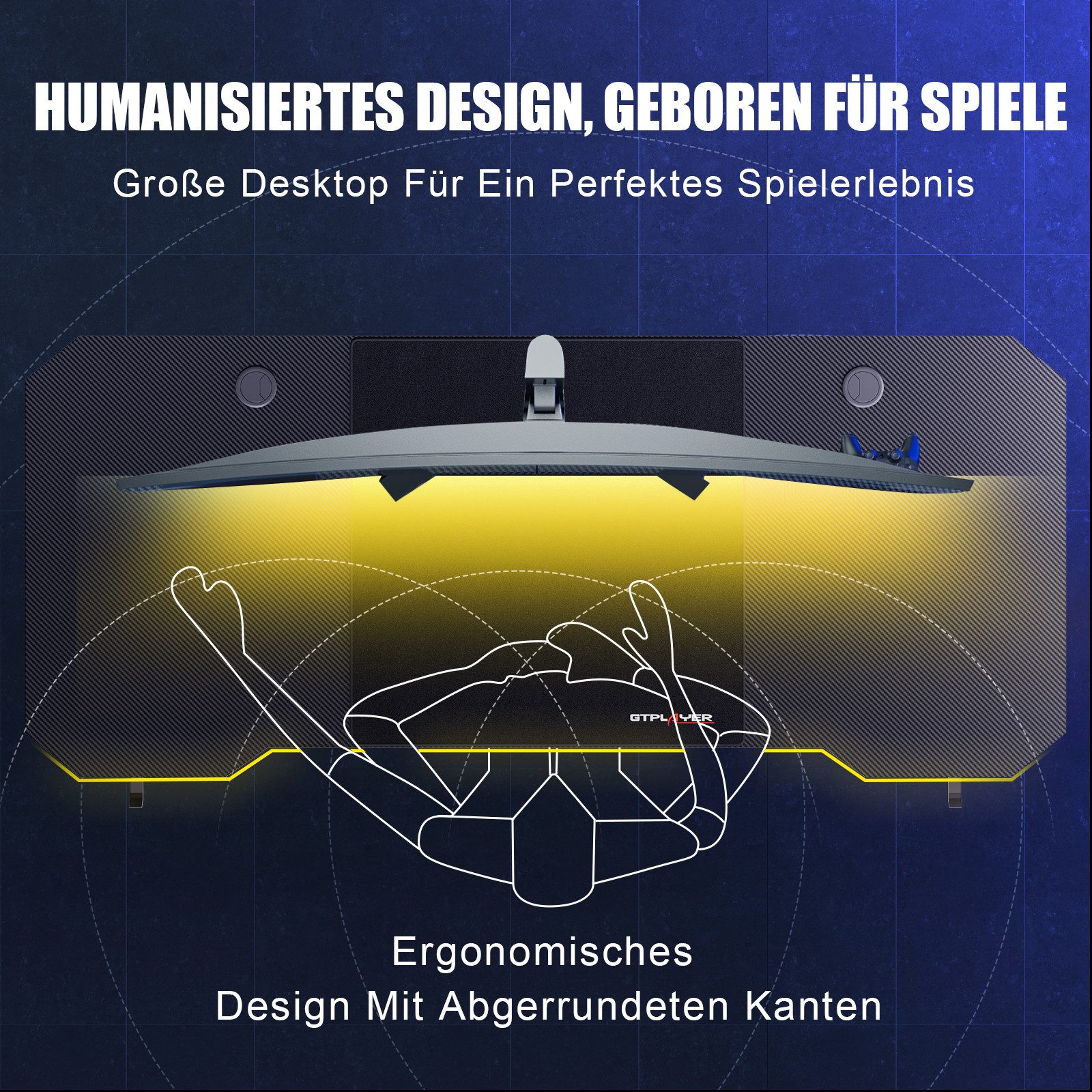 GTPLAYER Gamingtisch 120×60 Gaming Tisch mit günstig online kaufen