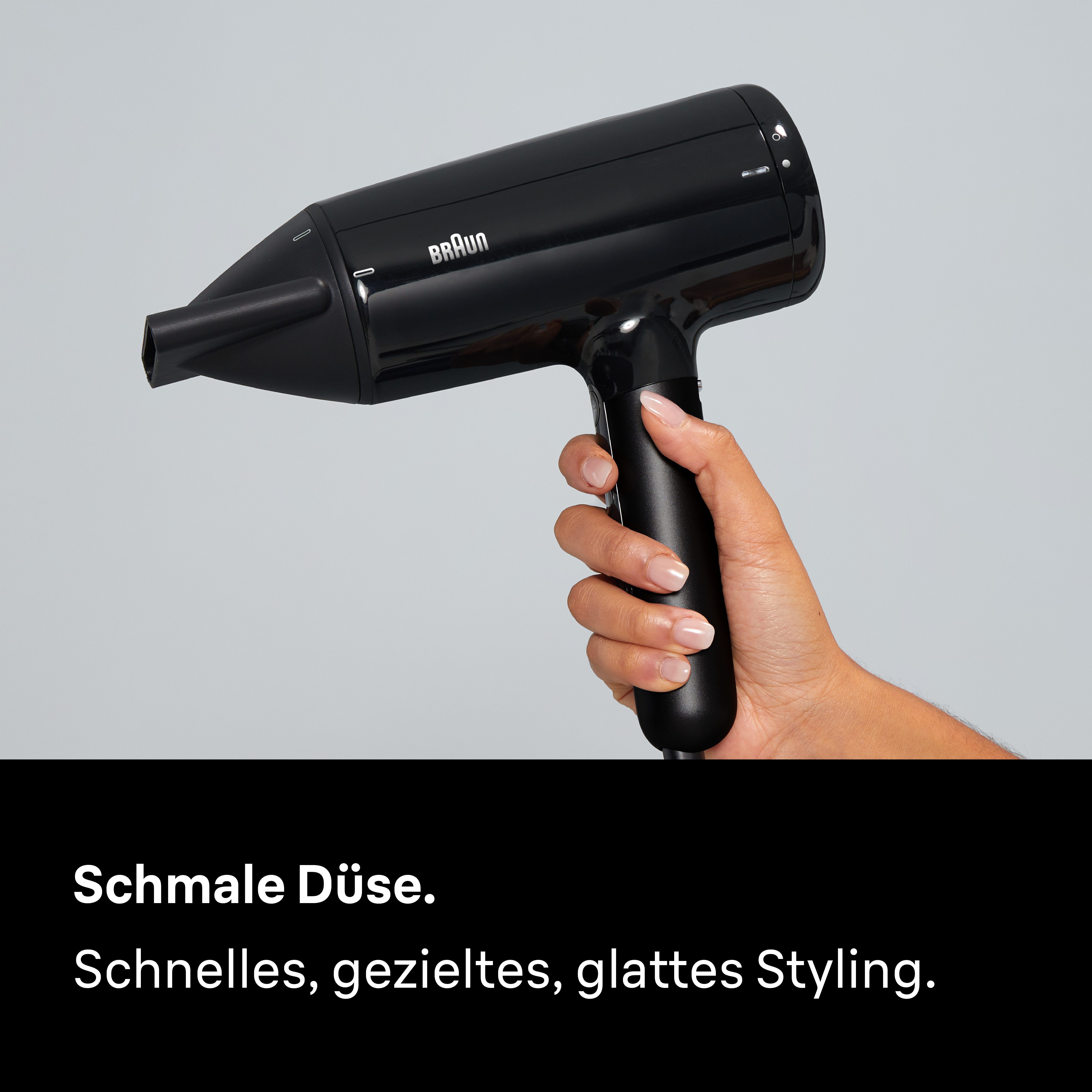Braun Haartrockner HD4.1, mit Ionen, Föhn mit Aufsatz, BRHD410E, 2100 W, 2100W, HTDC-Motor, Super IONTEC Technologie, ohne Hitzeschäden schwarz