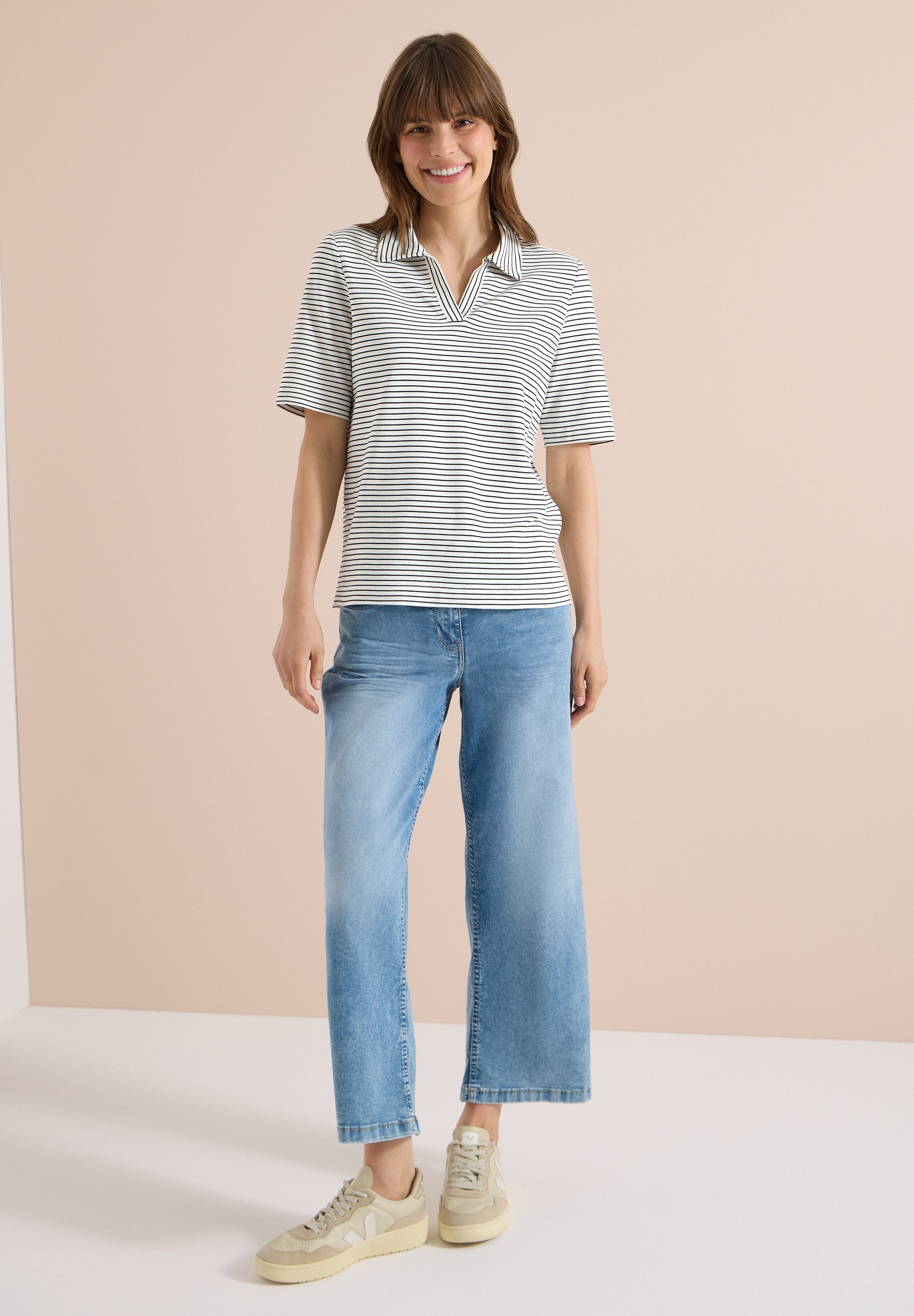CECIL Poloshirt mit Piqué-Struktur