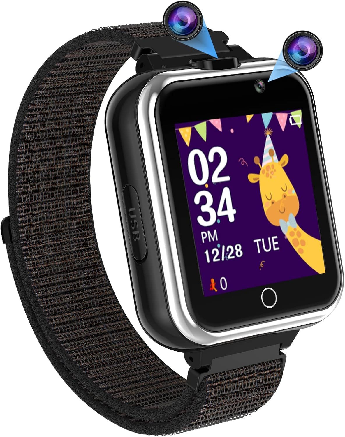 PTHTECHUS Kinder Bluetooth Fitnessuhr; mit GPS Telefonfunktion IP68 Smartwatch (1,54 Zoll)