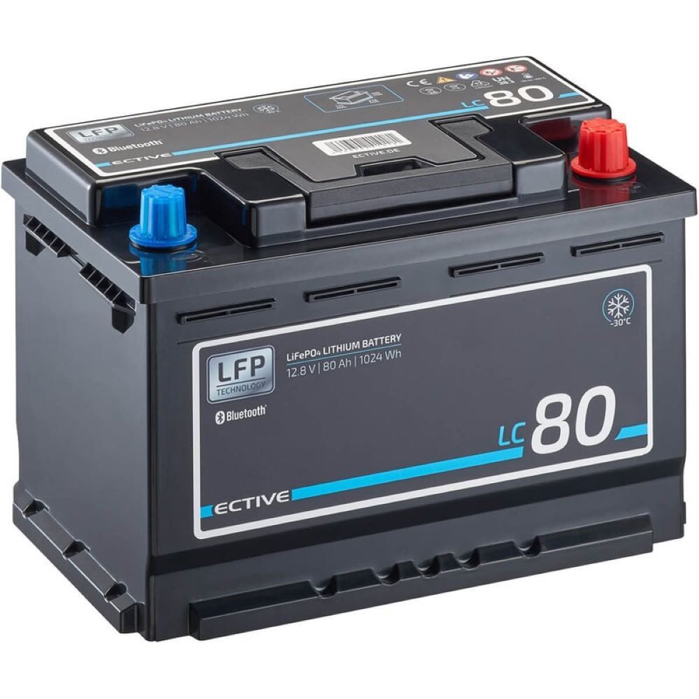 ECTIVE ECTIVE LC 80 LT 12V LiFePO4 Lithium Versorgungsbatterie 80 Ah Batterie