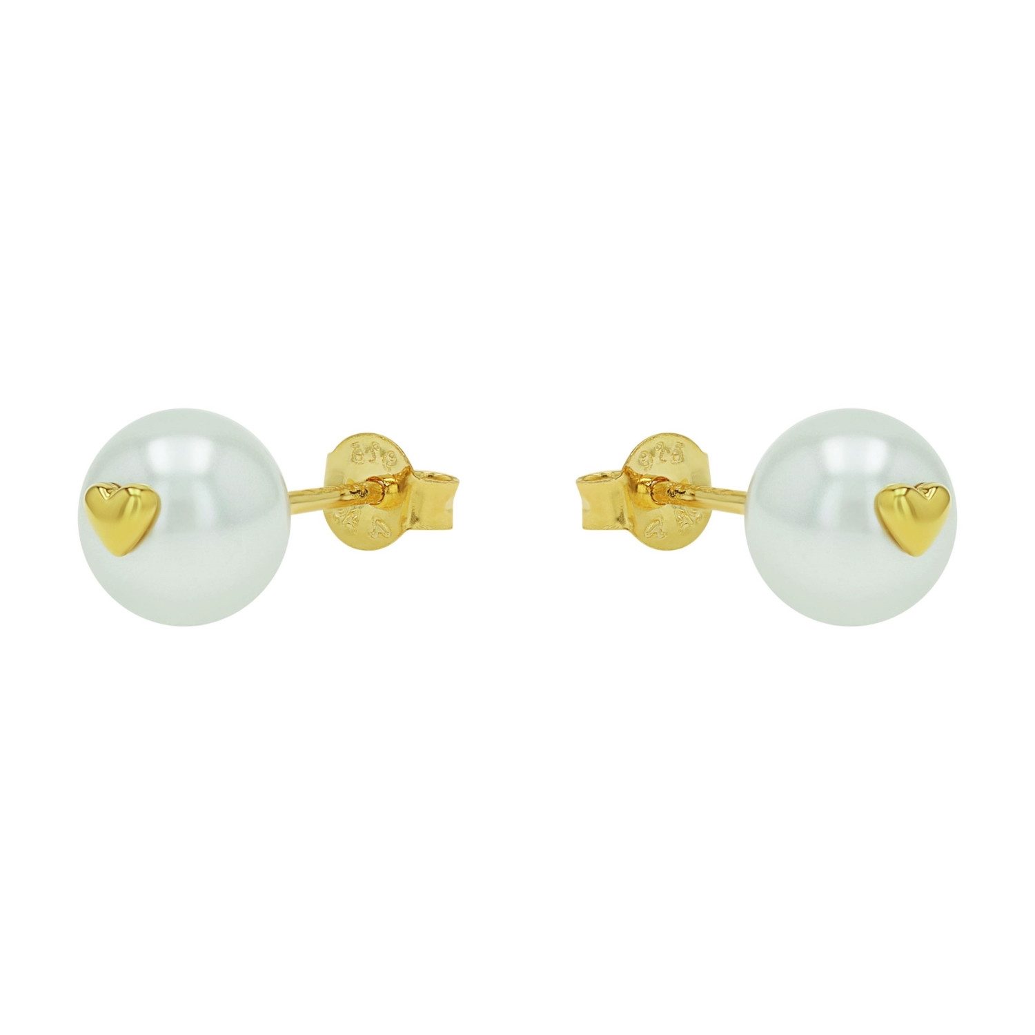Amor Paar Ohrstecker Herzen, mit Muschelkernperle