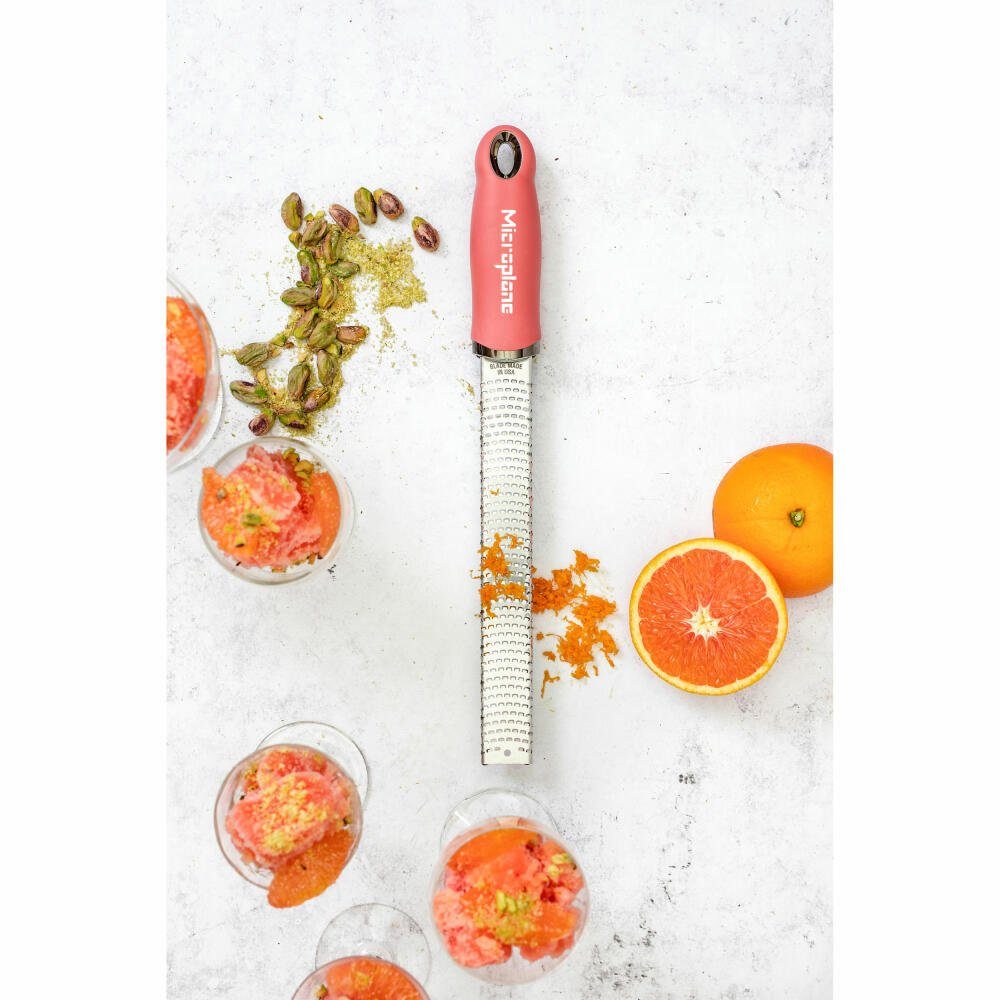 Microplane Küchenreibe Premium Classic Lipstick photogeätzte Klinge Pink, Kunststoff, Edelstahl