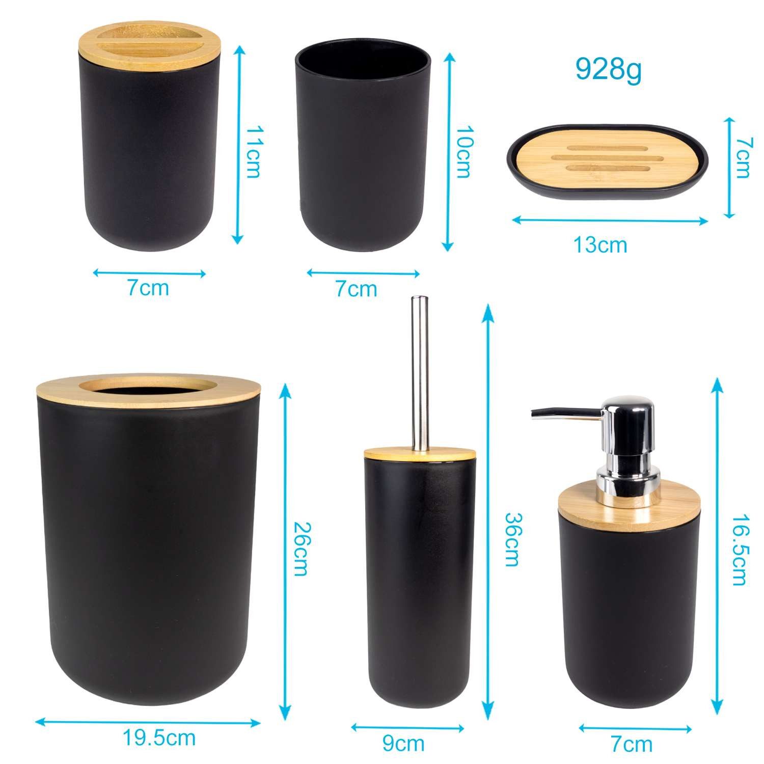 Intirilife Badaccessoire-Set, Set, 6 tlg., Zahnbürstenbecher günstig online kaufen