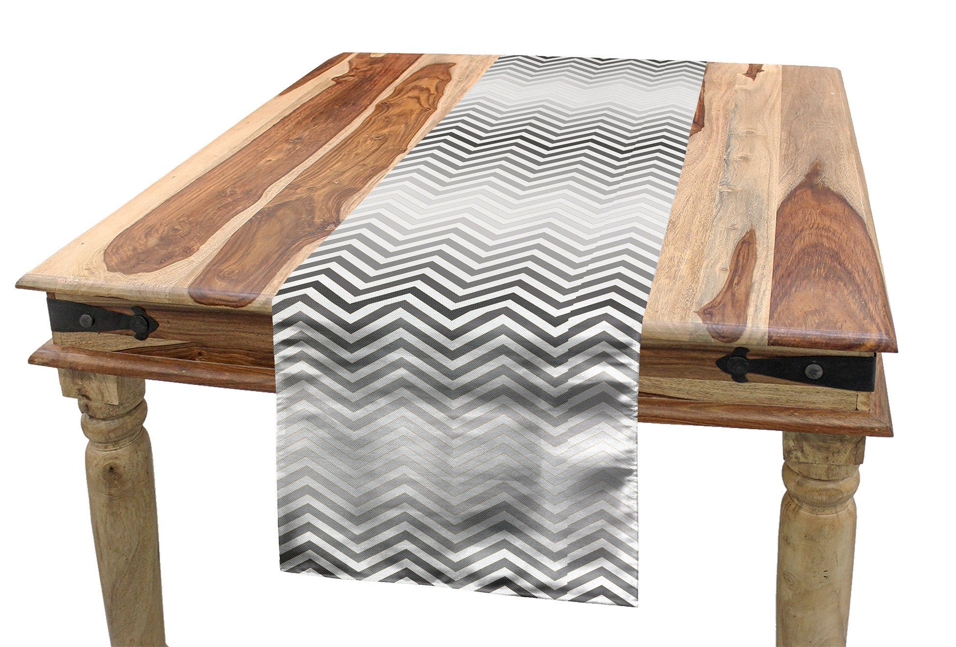 Chevron Abakuhaus Rechteckiger Tischläufer Tischläufer, Küche grau Dekorativer symmetrische Geometric Esszimmer
