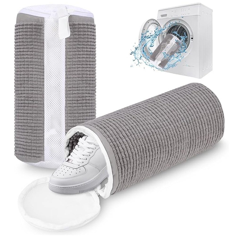 NUODWELL Wäschenetz 2 Stück Wäschenetz Schuhe, Schuhwaschbeutel mit 360°-Reinigungsflaum