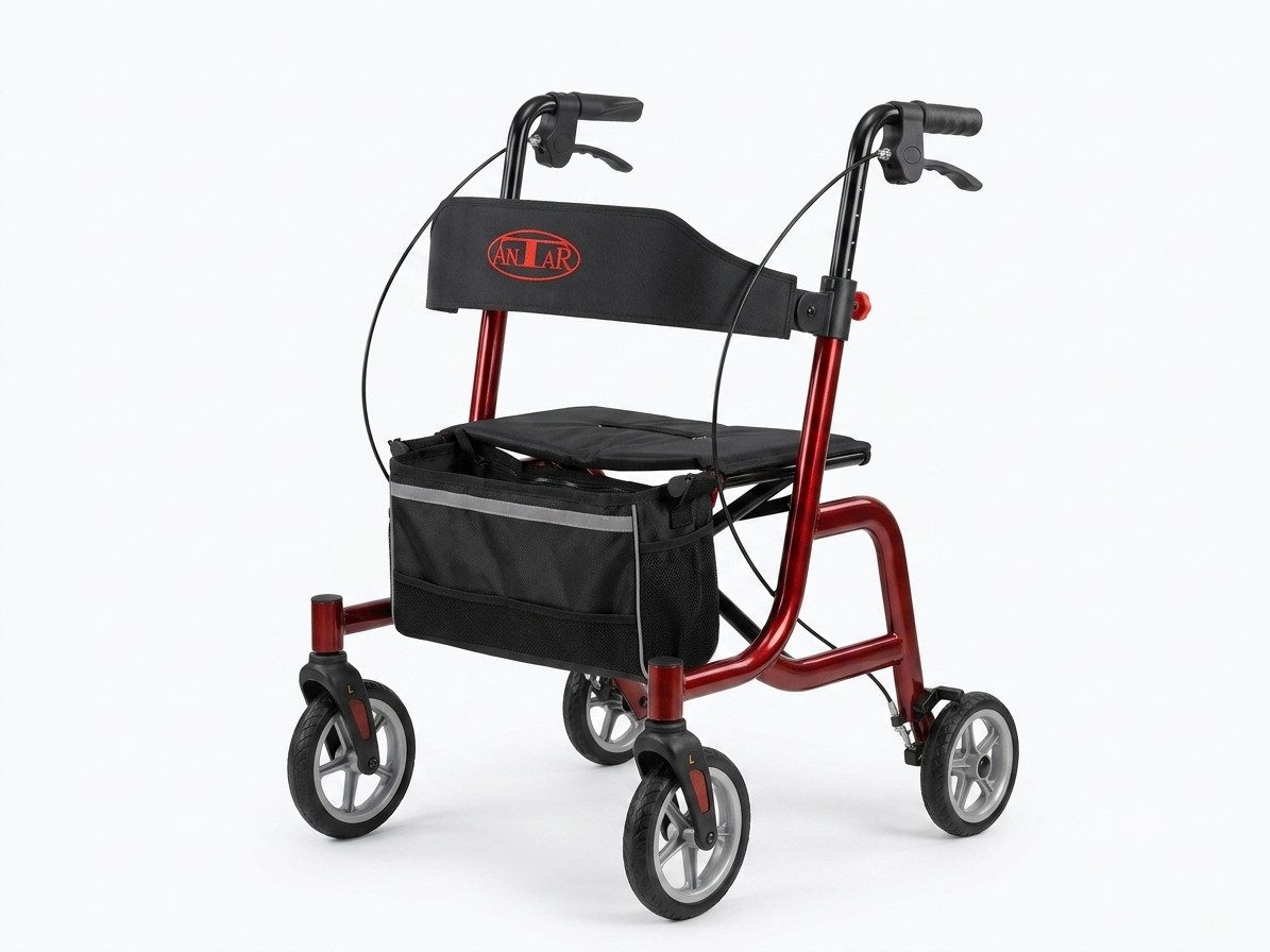 Antar Rollator Gold mit Sitz und Softrädern