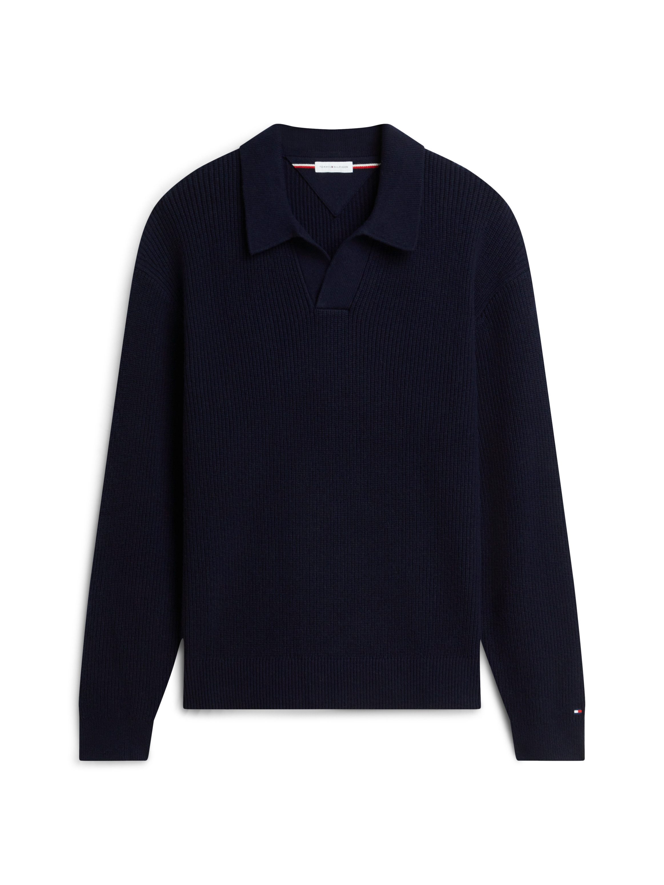 Tommy Hilfiger Rundhalspullover FISHERMAN RIB JONNY COLLAR aus Wollmix – Bild 5 von 5