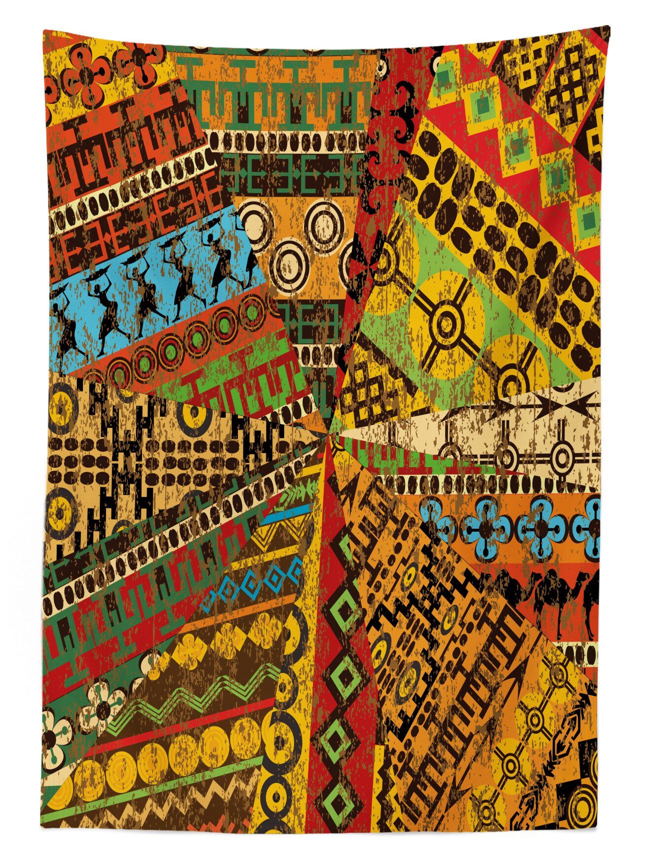 den Abakuhaus geeignet Tischdecke Farben, afrikanisch Außen Grunge Für Waschbar Klare Farbfest Motive Bereich