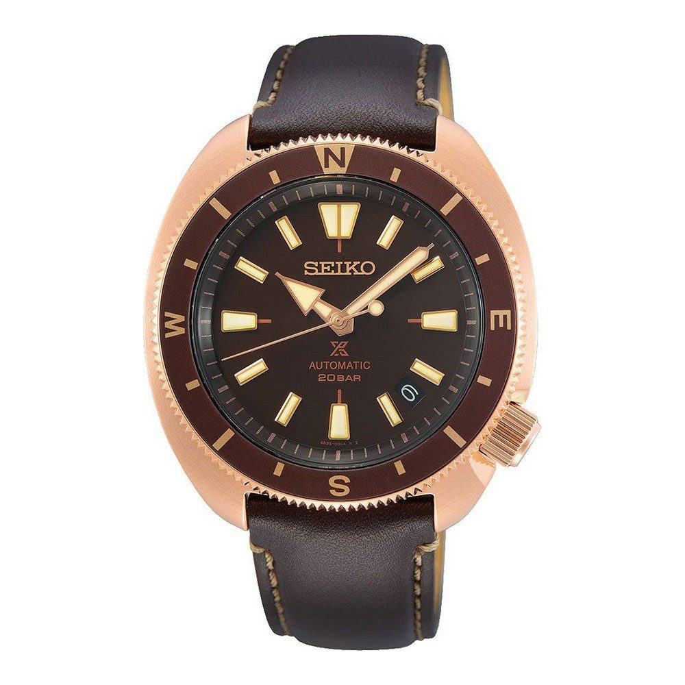 Automatikuhr Seiko Armbanduhr Herrenuhr Herren Männer SRPG18K1 Ø 42 mm Leder