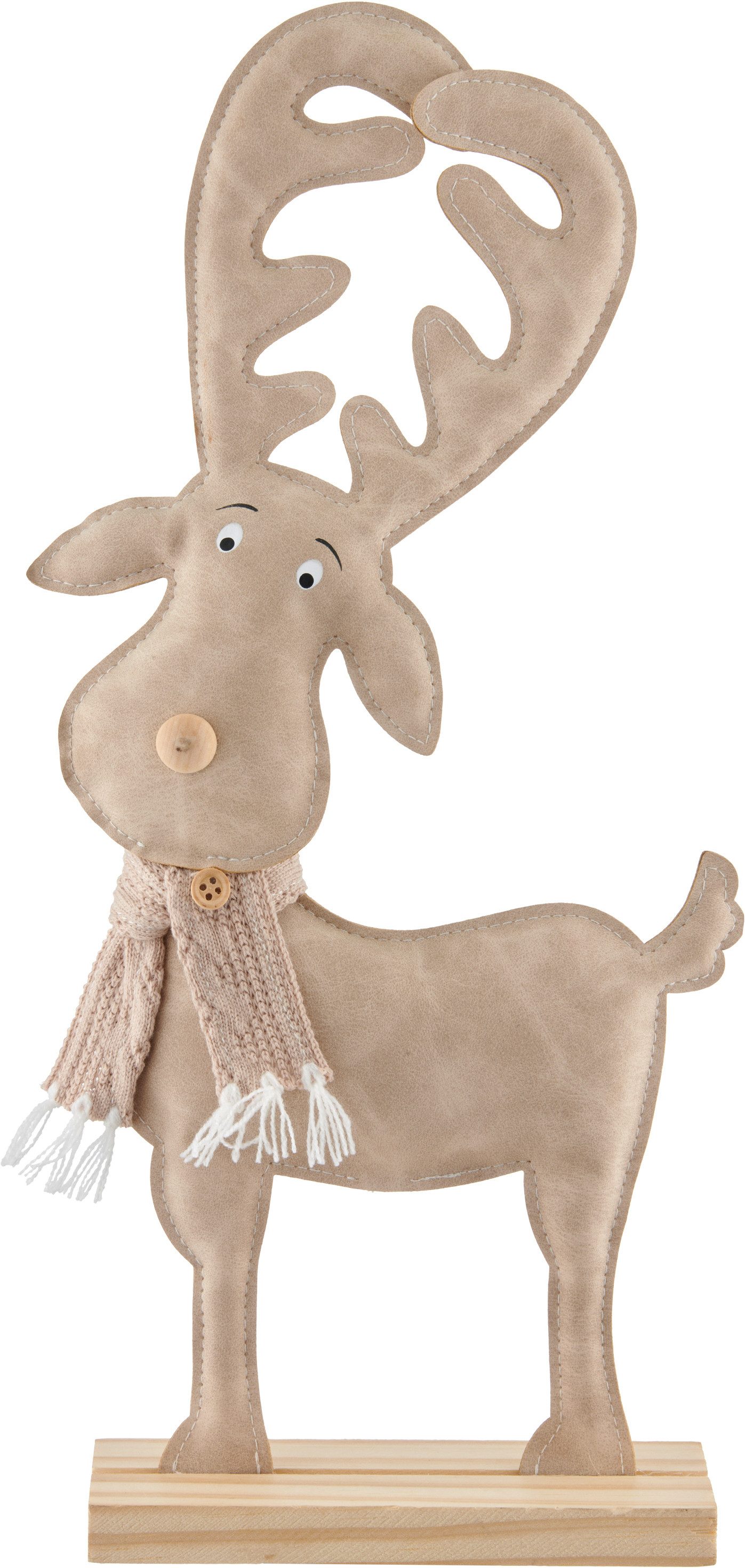 Creativ home Dekoobjekt Hirschfigur (1 St), mit Strick-Schal-Applikation