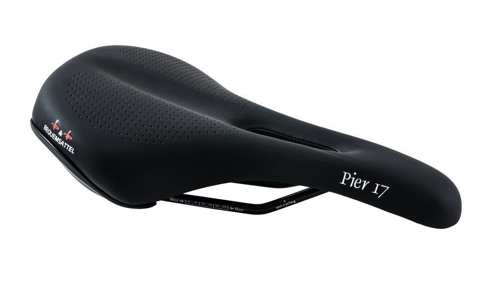 P&P 517 Uni, schwarz, P&P Fahrradsattel Bequemsattel Pier 17 Bequemsattel 280x165mm