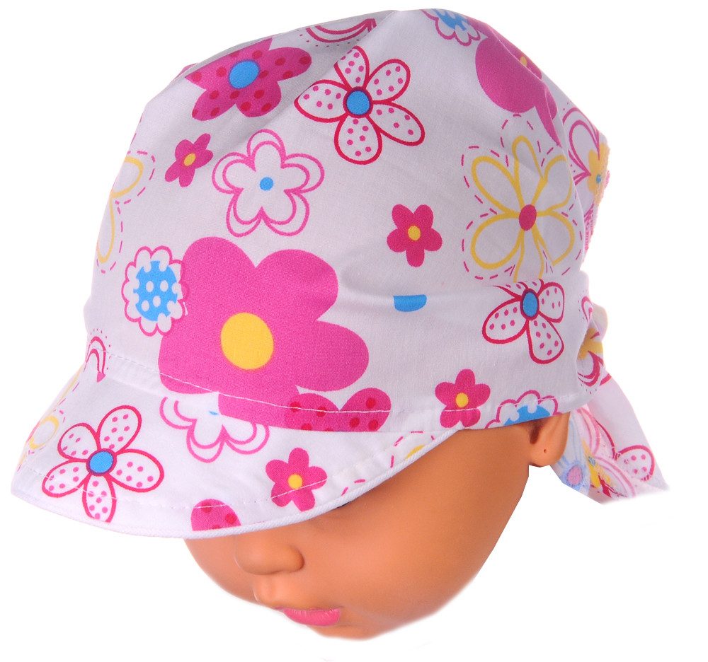La Bortini Kopftuch Baby Kinder Bandana Tuch mit Schirm Schirmmütze Kopfbedeckung, aus reiner Baumwolle, Einheitsgröße