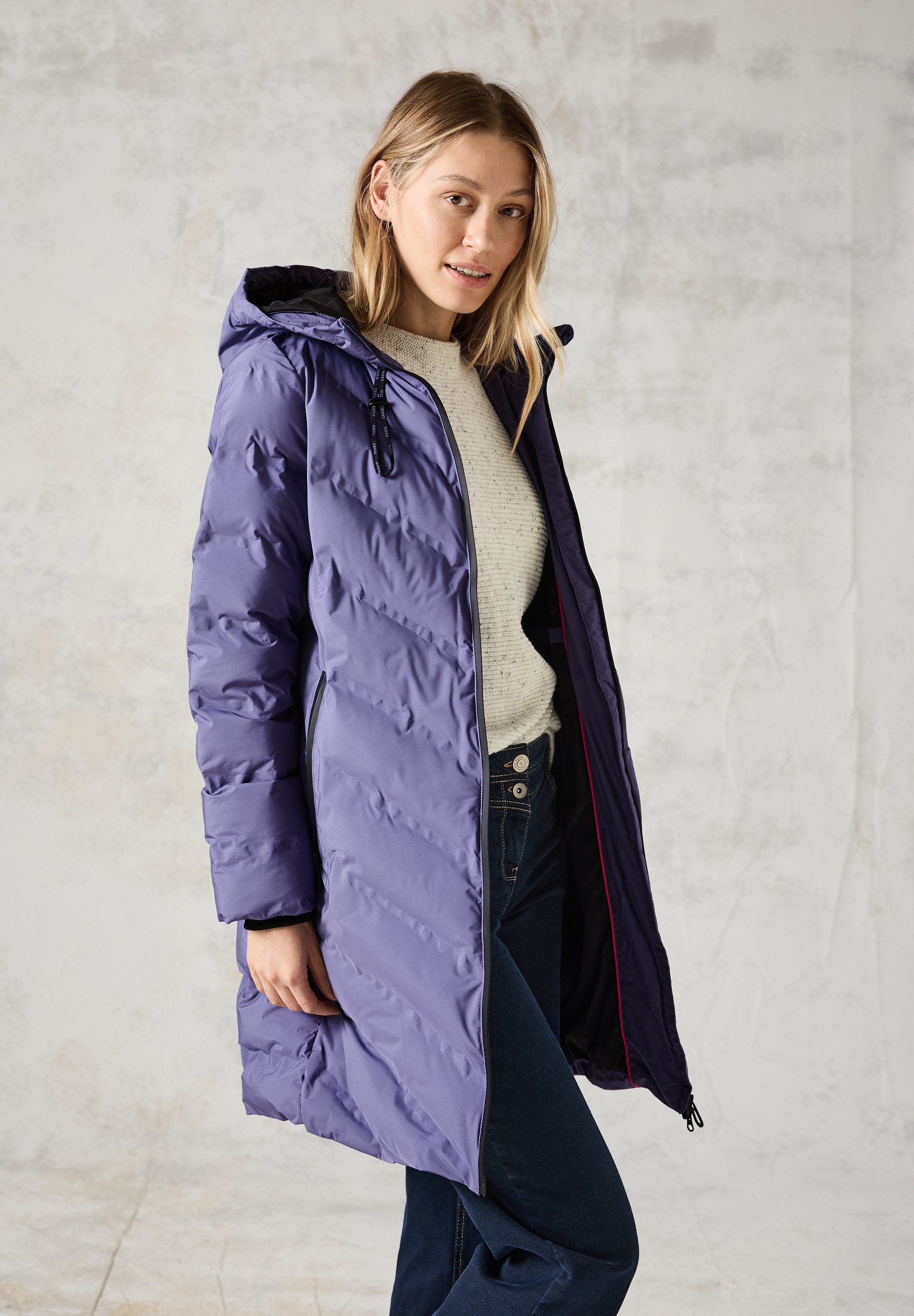 CECIL Steppmantel mit Kapuze