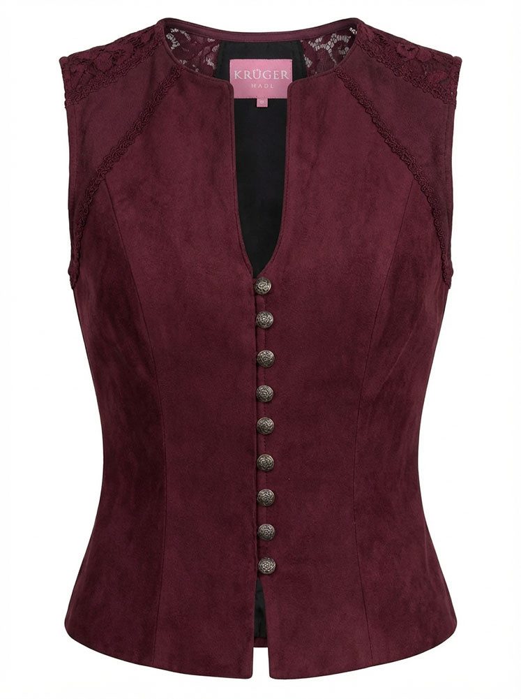 Krüger Madl Dirndltop Trachtenmieder Serenia weinrot