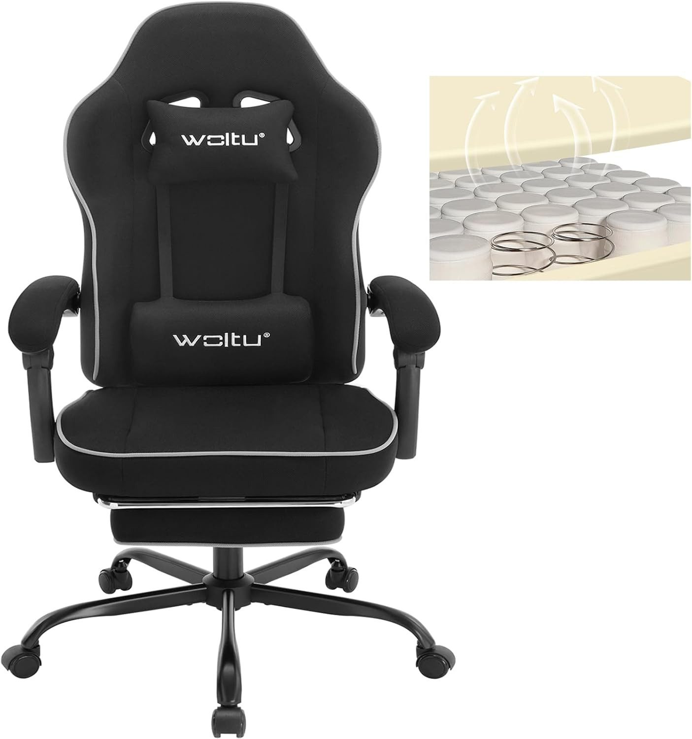 Woltu Gaming-Stuhl (1 St), mit Kopfkissen Lendenkissen Fußstütze, ergonomis günstig online kaufen