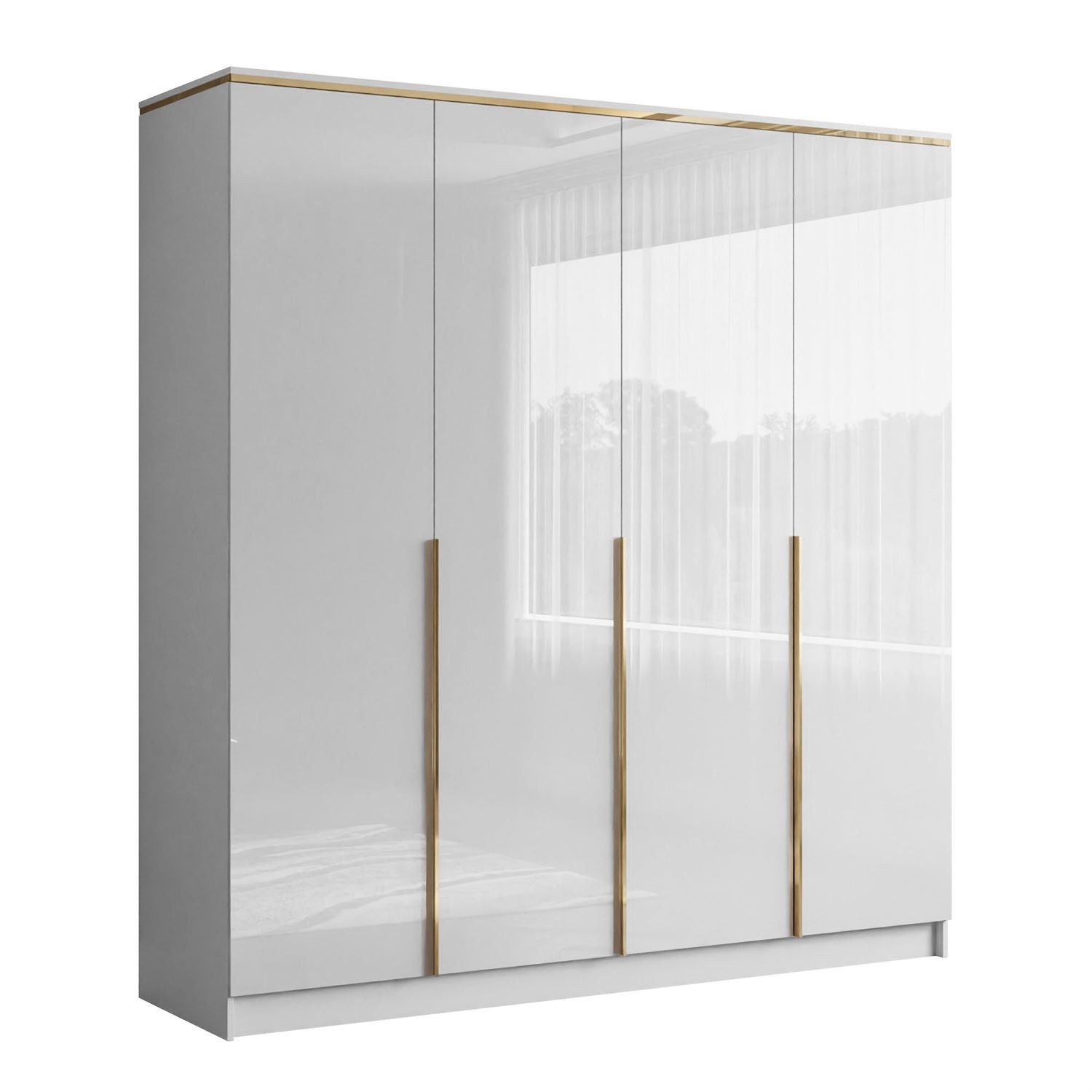 Lookway Kleiderschrank AURORA 4D in Weiß günstig online kaufen