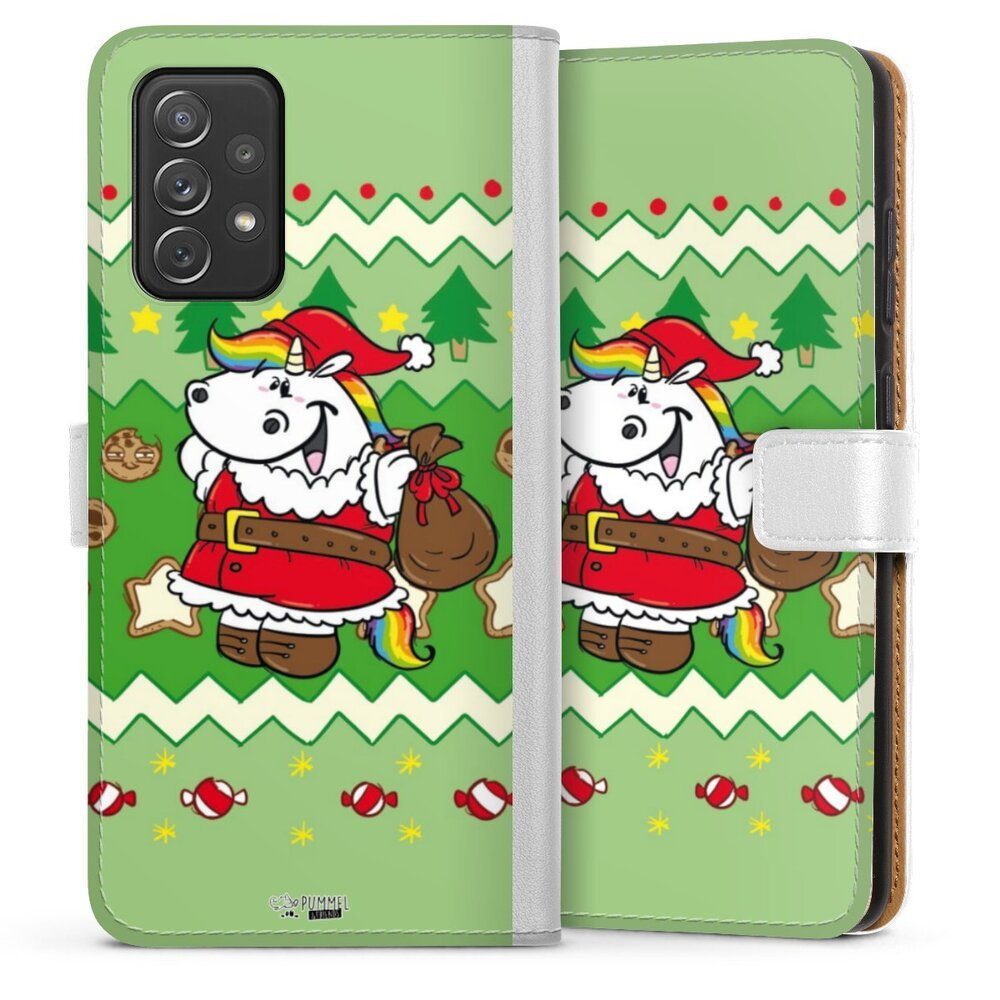 DeinDesign Handyhülle Ugly Christmas Pummeleinhorn Grün, Samsung Galaxy A72 Hülle Handy Flip Case Wallet Cover