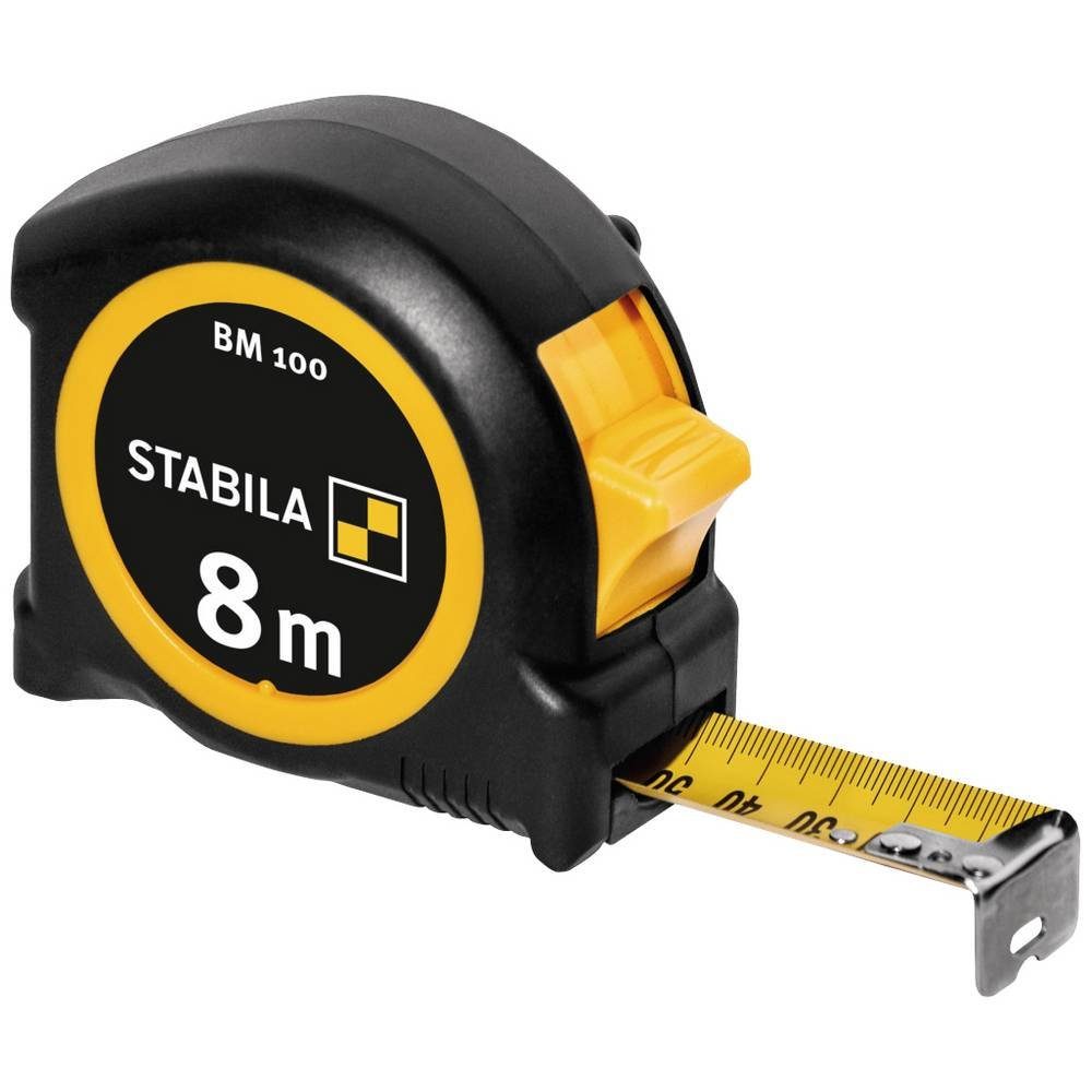 Stabila Maßband Taschenbandmaß BM 100, 8 m, 1000er Skala, metrisch 19579