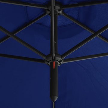 furnicato Sonnenschirm Doppel-mit Stahlmast Azurblau 600 cm