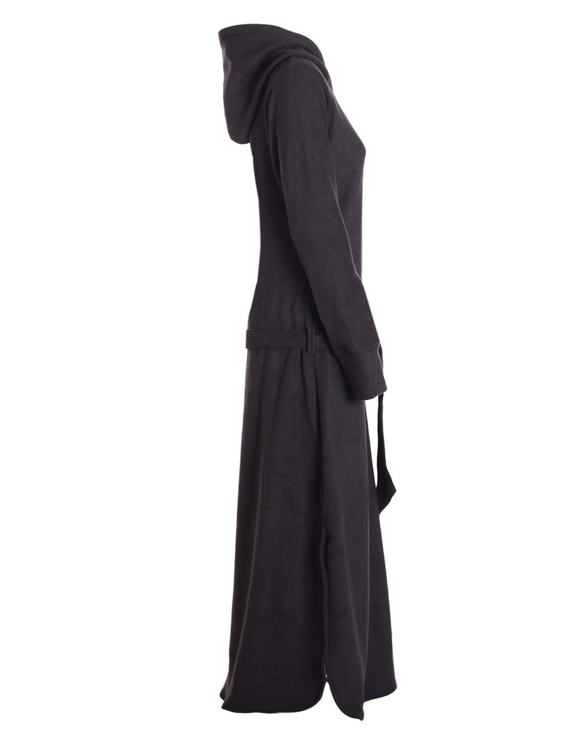 Vishes Ballonkleid Warmes langes Winterkleid aus Fleece mit Daumenlöchern Taschen Kapuze Alternative Bekleidung, Ethno, Hippie, Retro Style