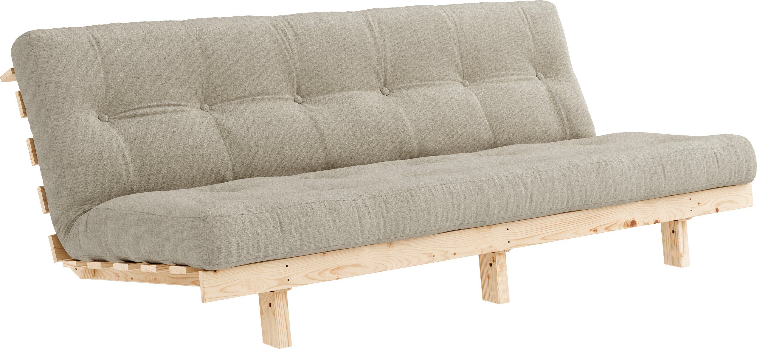 und Karup Schlafsofa Lean, Futonmatratze Bettfunktion mit Teile, Leinen Design 2