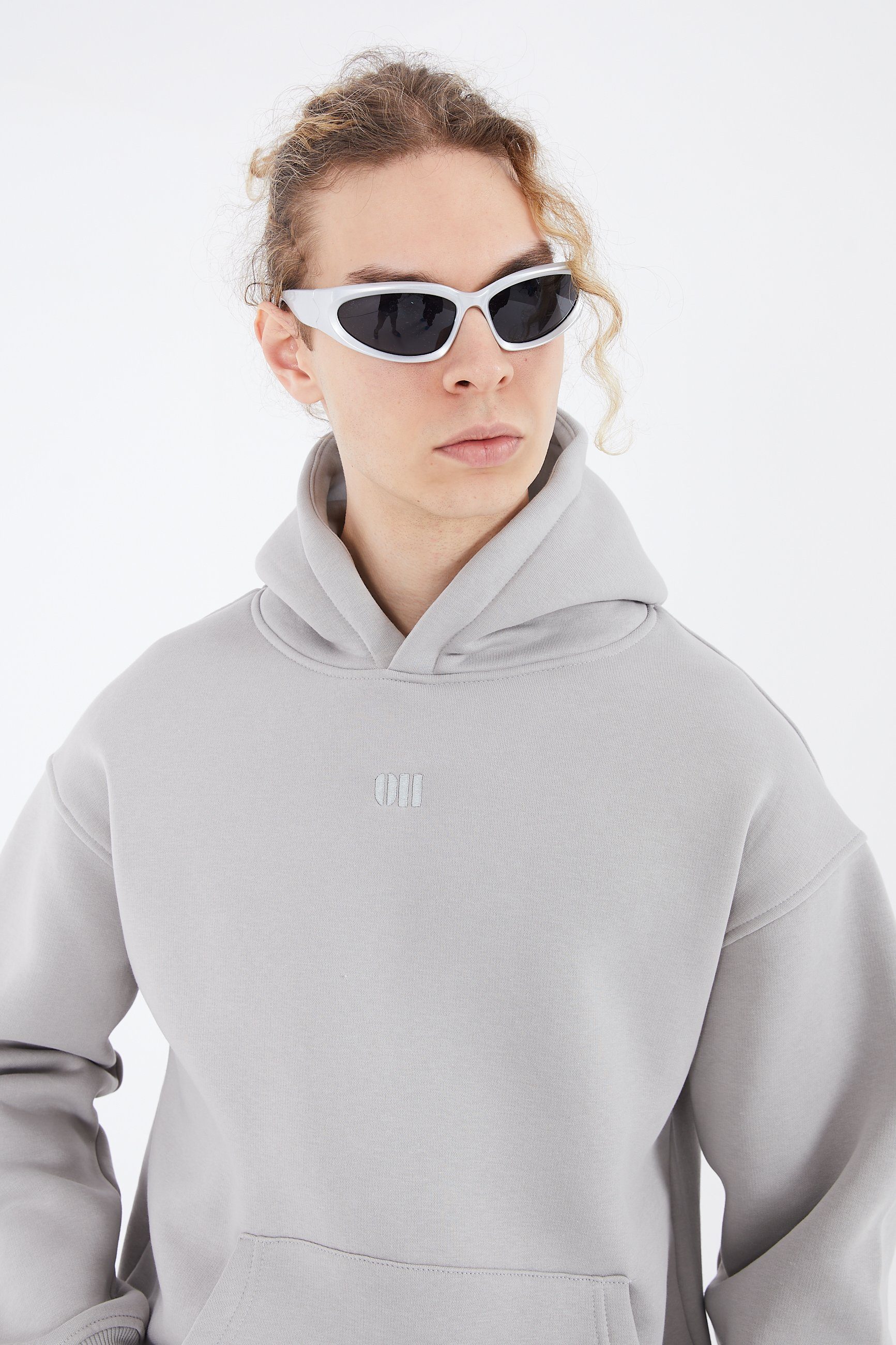 OSSY HOMER Hoodie Oversize Hoodie einfarbig Basic Baumwolle Kapuzenpullover 320gsm