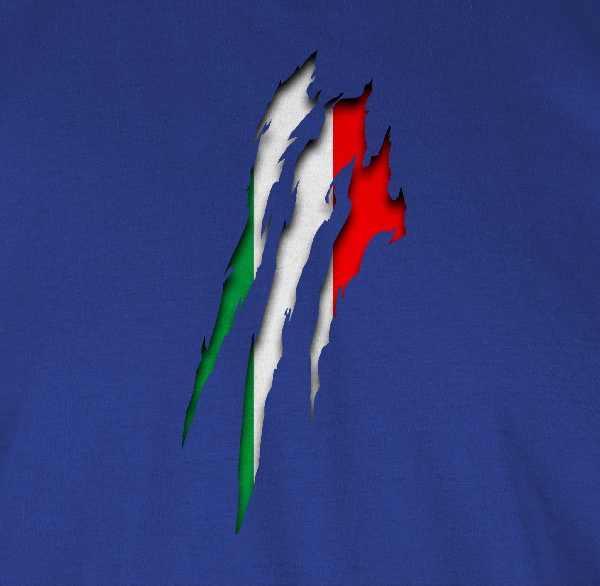 1 T-Shirt Royalblau Shirtracer Länder Italien Krallenspuren Wappen