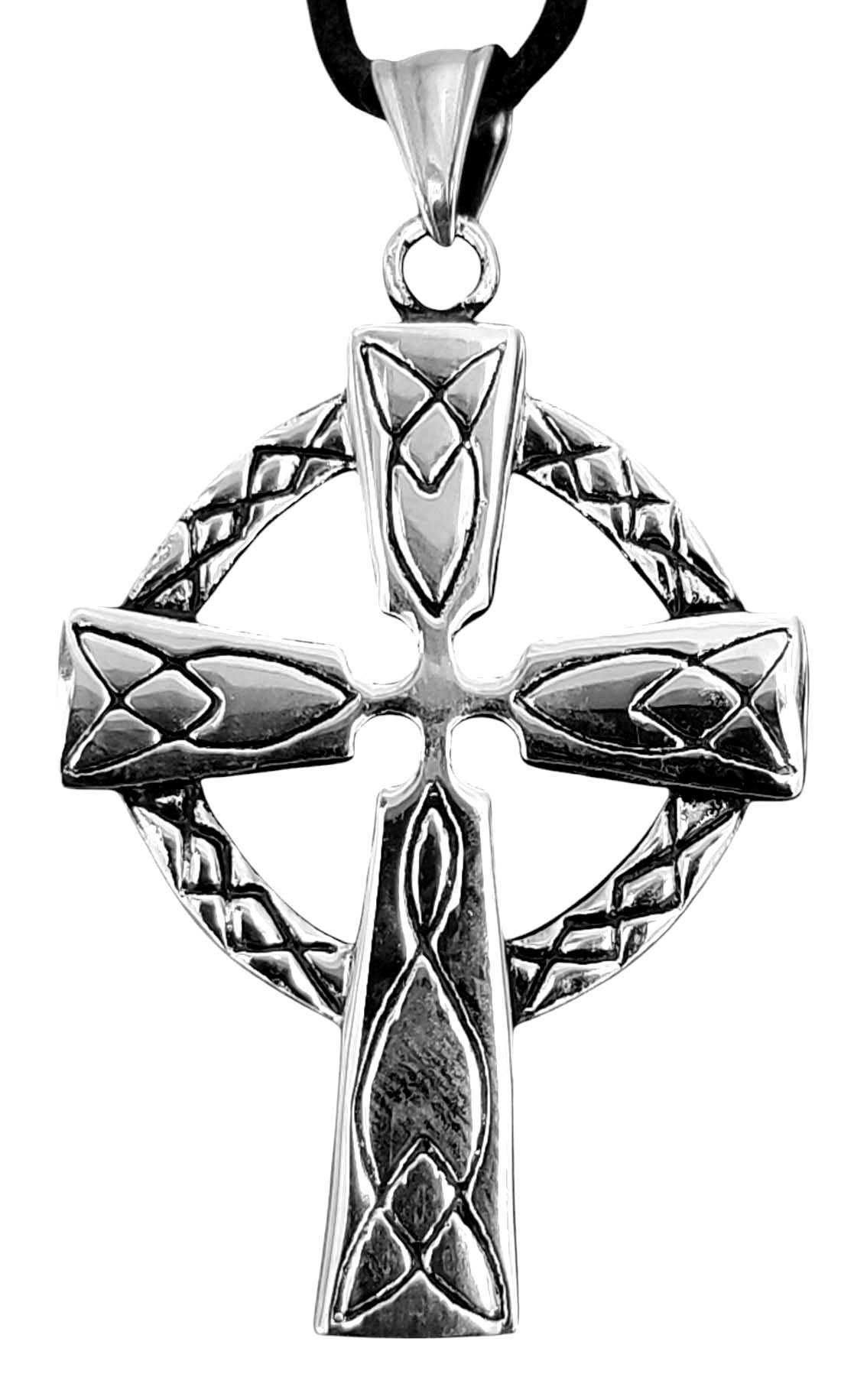 Kettenanhänger Keltenkreuz Radkreuz keltisches Kreuz beidseitig Edelstahl
