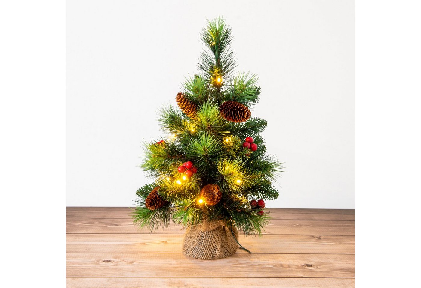 näve LED-Leuchtzweig »LED-Weihnachtsbaum mit Beeren und Tannenzapfen - h: 45cm«, Timer-kaufen