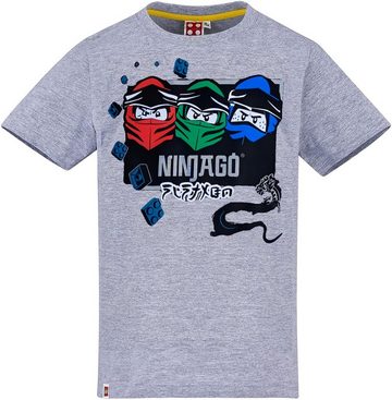 LEGO® T-Shirt Lego® Ninjago T-Shirt Jungen + Mädchen Blau Rot Weiß Gr.104 116 128 140 entspricht 4 6 8 10 Jahre