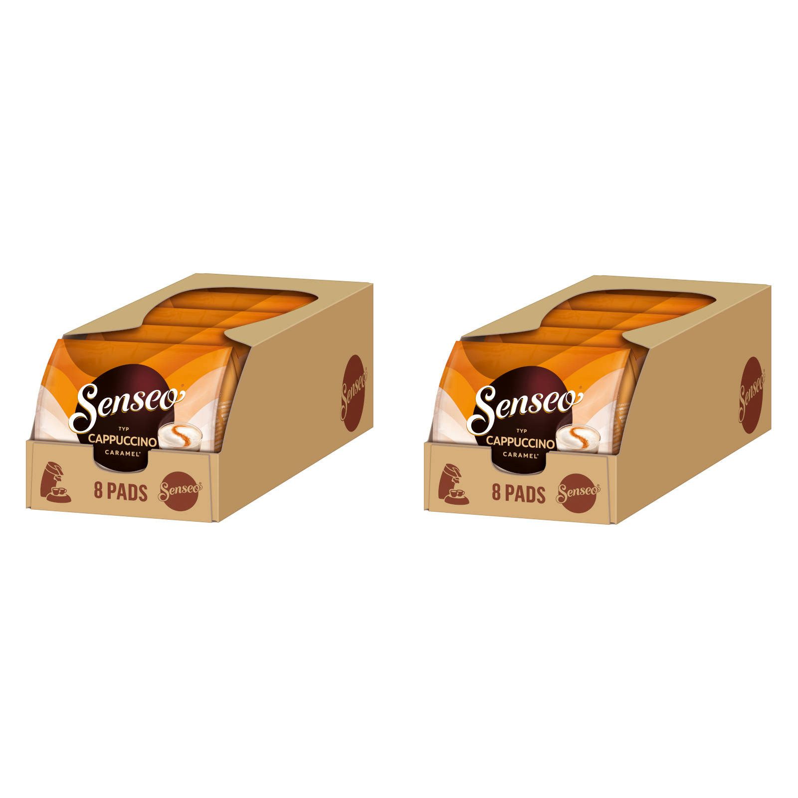 Senseo Kaffee Pads Typ Cappuccino Caramel Senseopads 10 x 8 = 80 Getränke, (Packung, 10er Pack)