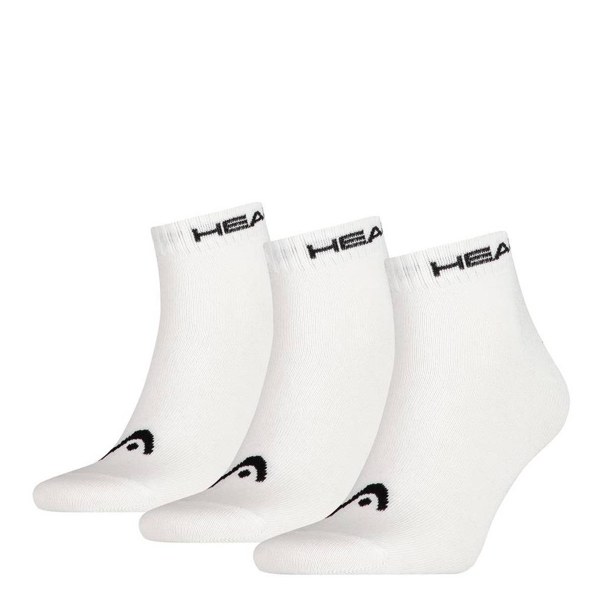 Head Sneakersocken Unisex Quarter Baumwollmix 3er Socken, Weiß - Pack