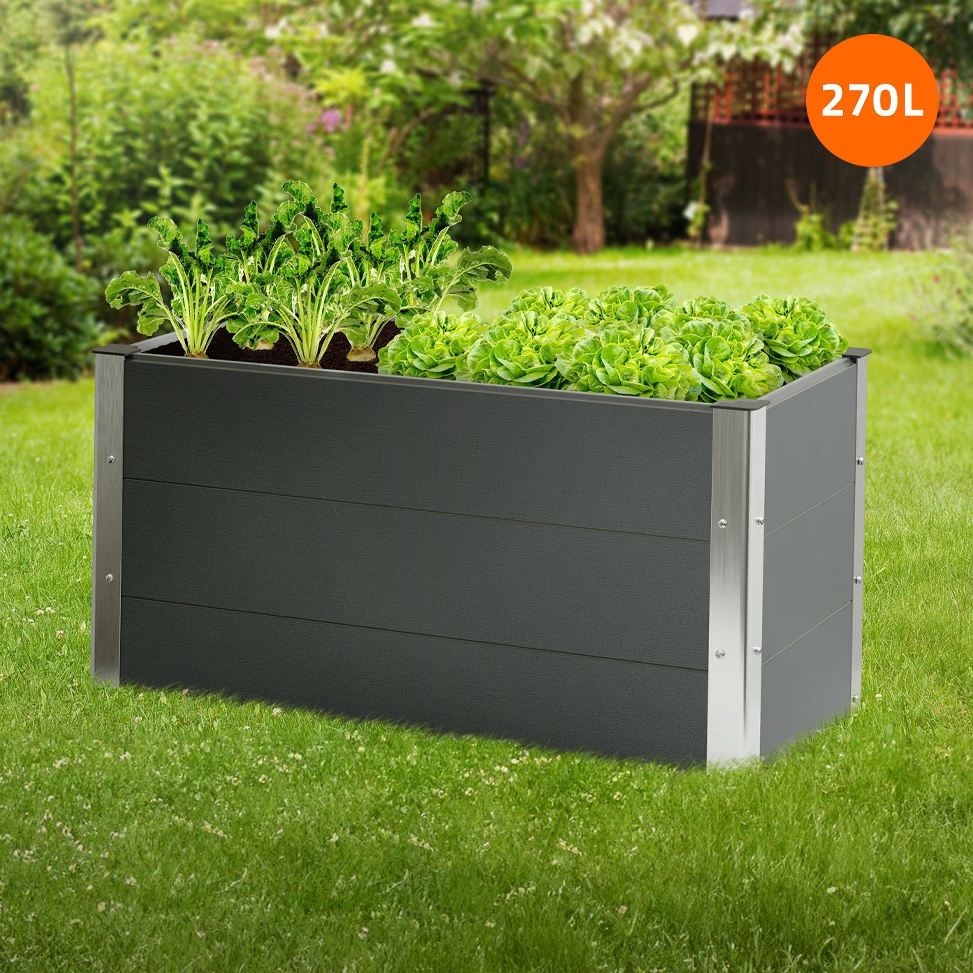 MLDESIGN Hochbeet Hochbeet 100x50x54 cm Anthrazit aus WPC MLDesign