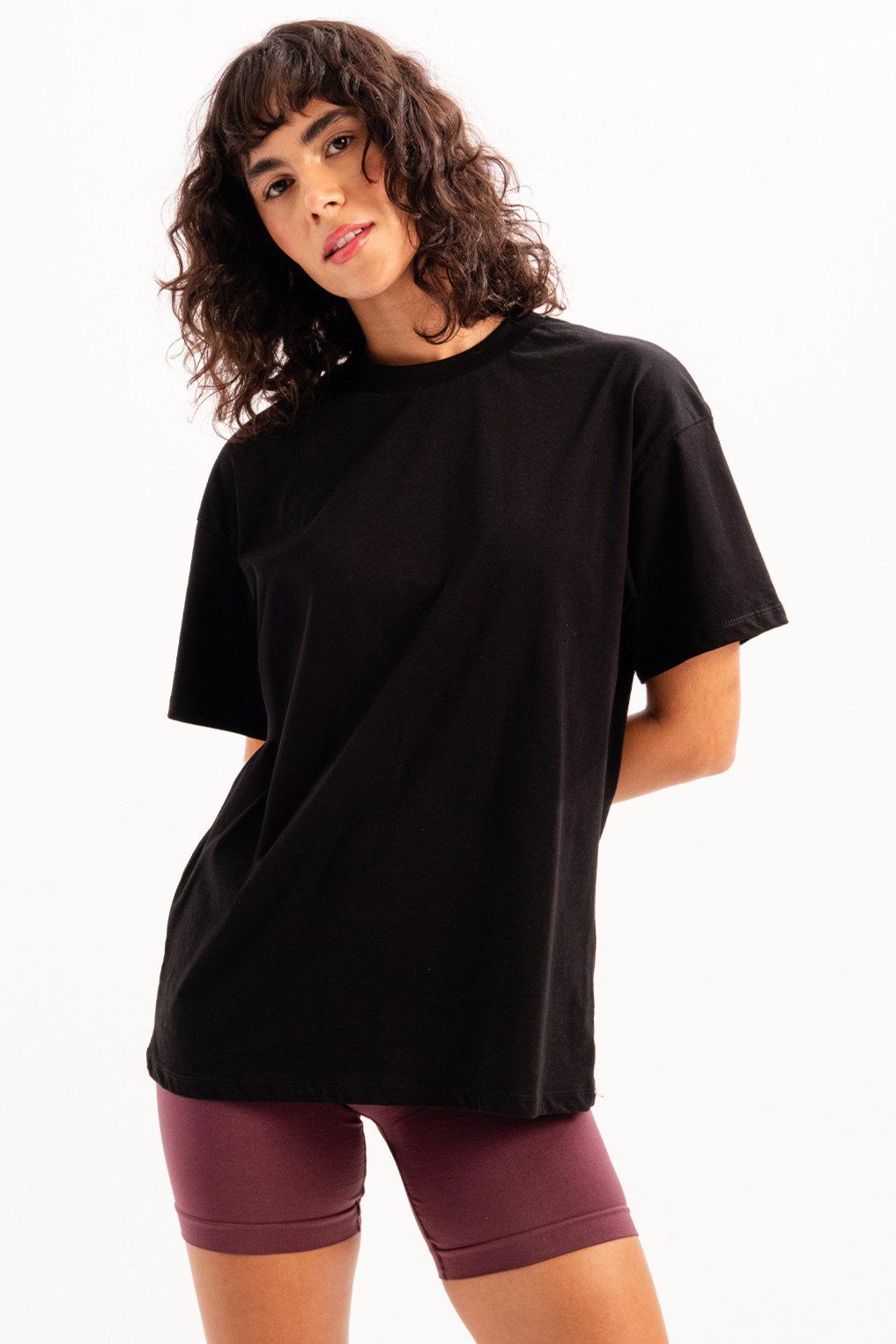 JUSTEVER T-Shirt Damen-T-Shirt mit Rundhalsausschnitt, 100 % Baumwolle, Oversize