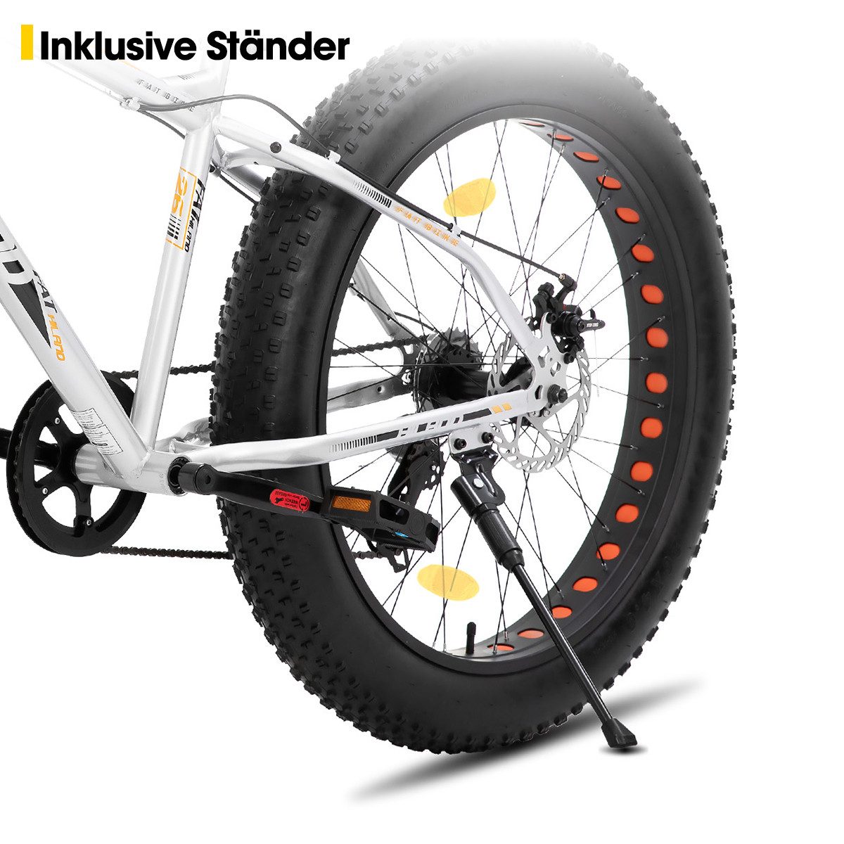 HILAND Fatbike 20 24 26 Zoll Kinder Fat Tire Fahrrad für Jungen Mädchen, Kinderfahrrad 7-Gang, Doppel scheibenbremse Kinder Mountainbike