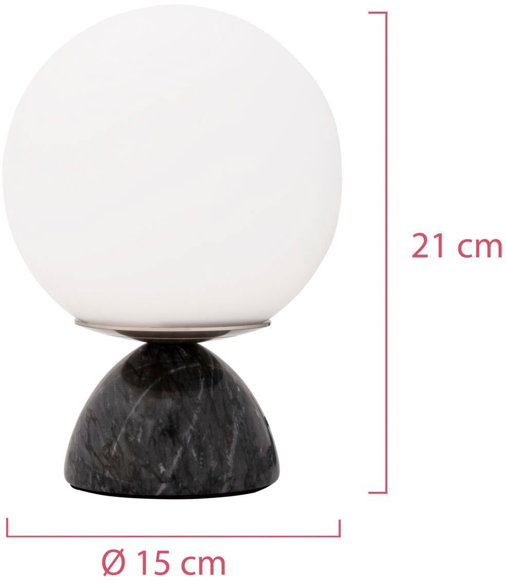 Ein-/Ausschalter, Shining Marmor/Glas, max20W Tischleuchte Schwarz/Weiß E14 Pauleen ohne 230V Leuchtmittel, Pearl
