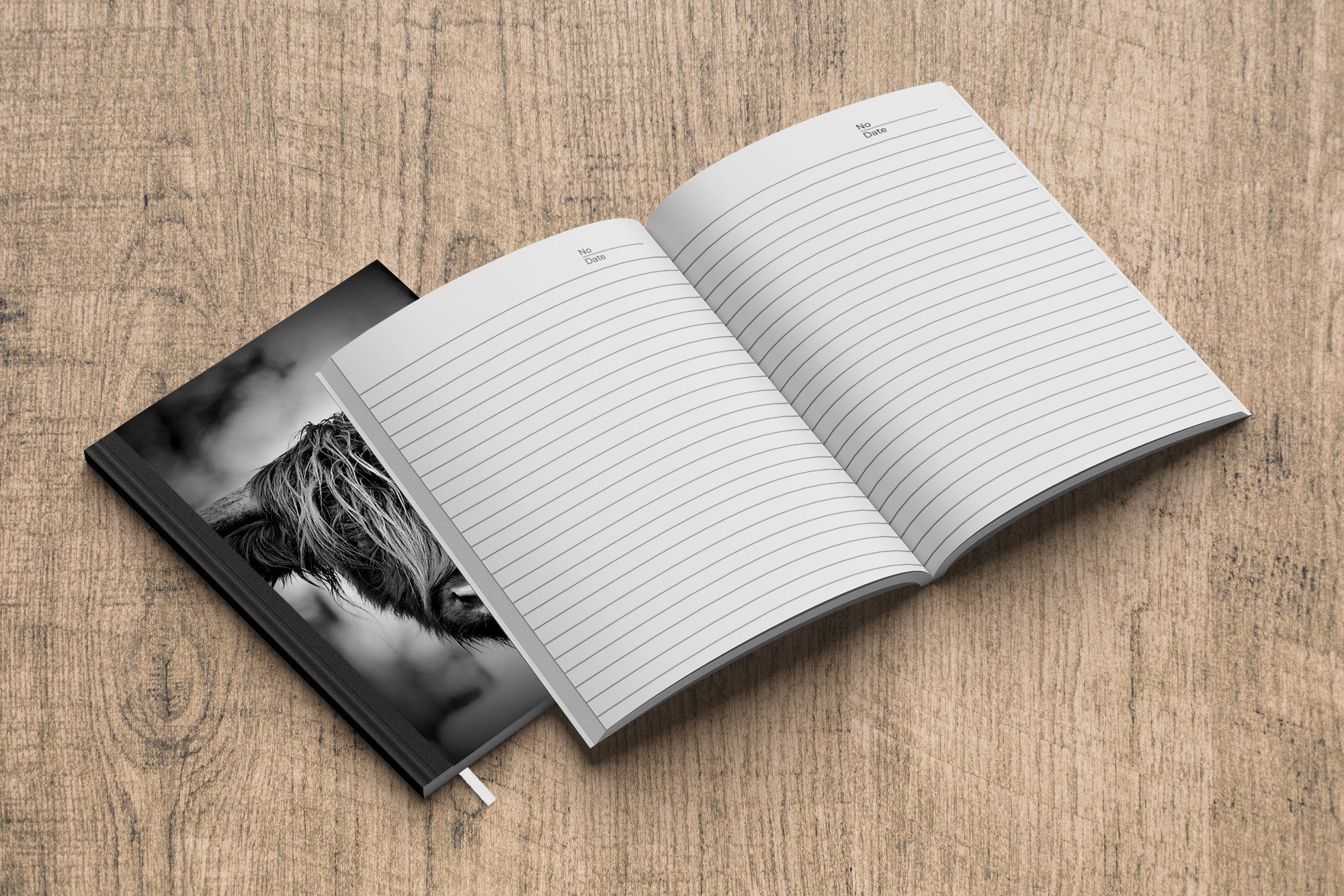 Tagebuch, - MuchoWow - A5, Merkzettel, Seiten, Journal, Schottischer Hochländer Notizheft, Natur, Haushaltsbuch Licht - Porträt Notizbuch 98