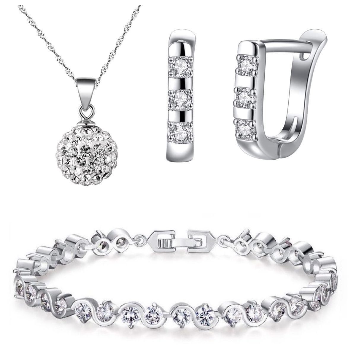 Kim Johanson Schmuckset Lilly (3-tlg), mit Zirkonia, aus 925 Silber und Met günstig online kaufen