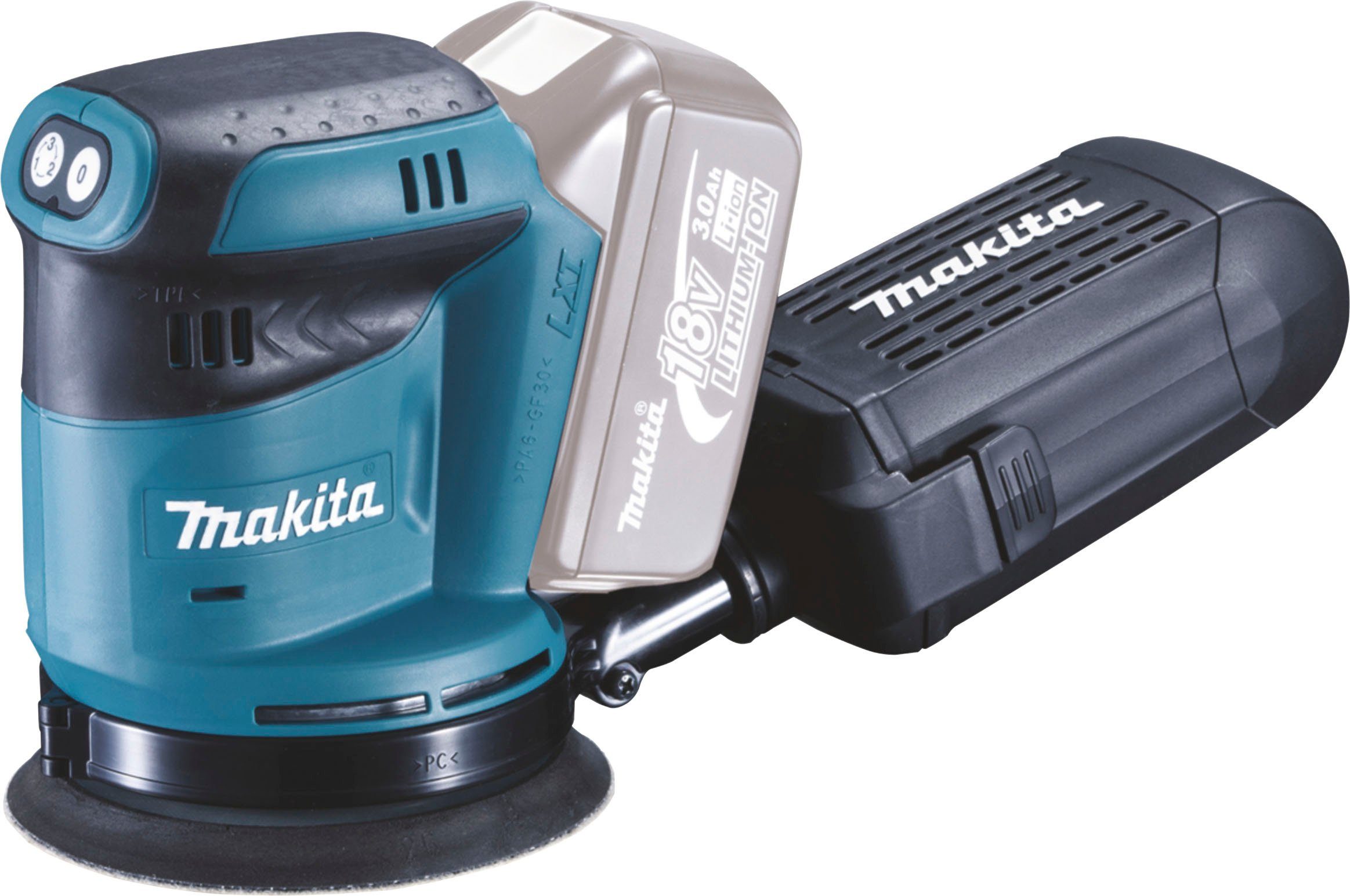 Makita Akku-Exzenterschleifer DBO180Z, 2,8 mm Schwingkreis, ohne Akku und Ladegerät