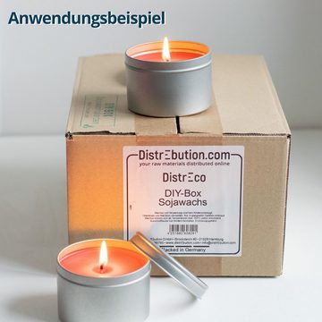 DistrEbution Bastelnaturmaterial DIY-Set Dosenkerzen mit Sojawachs Kerzenwachs, Kerzen selber machen, (Set)