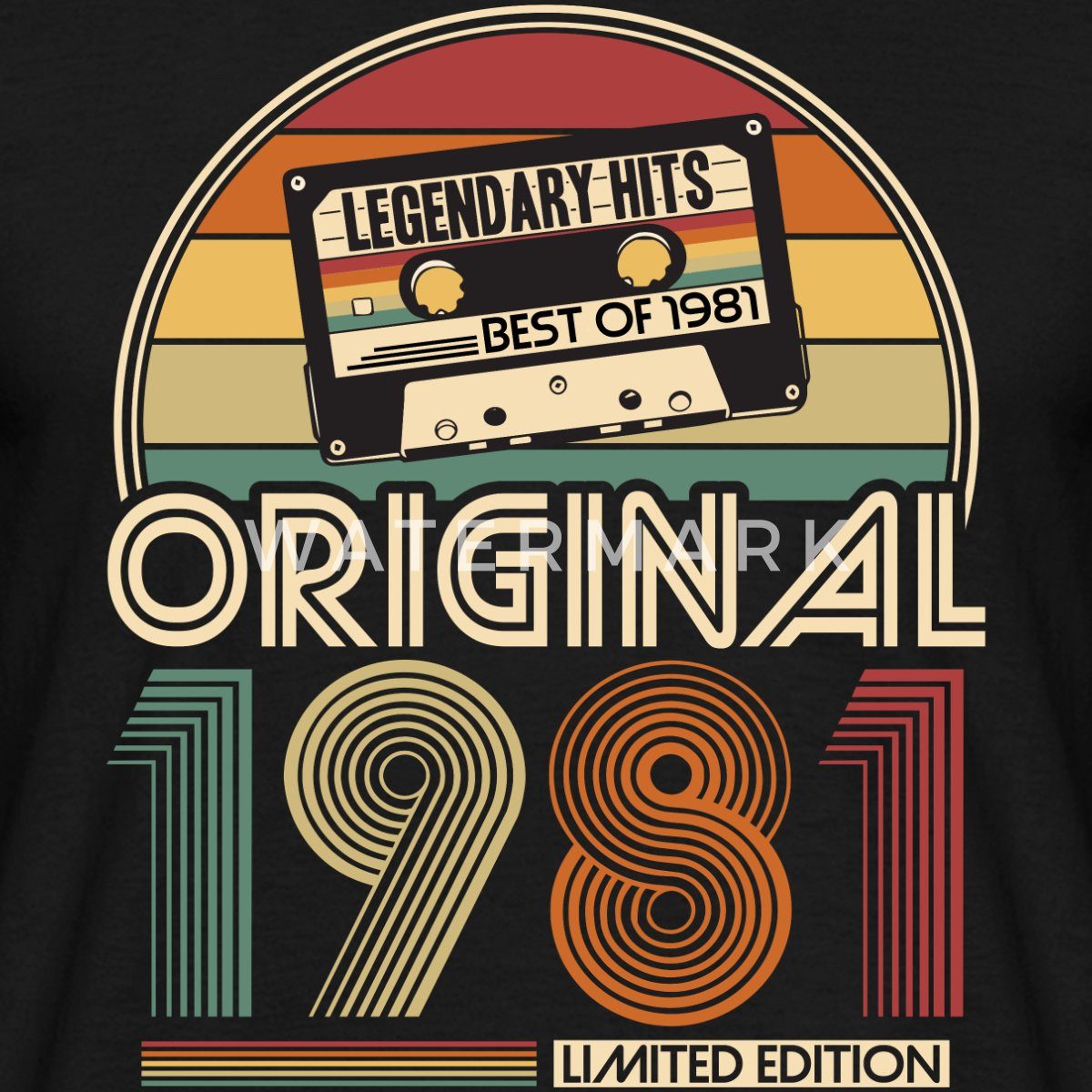 Spreadshirt T-Shirt 1981 Jahrgang Mixtape Kassette Retro Männer T-Shirt (1-tlg)