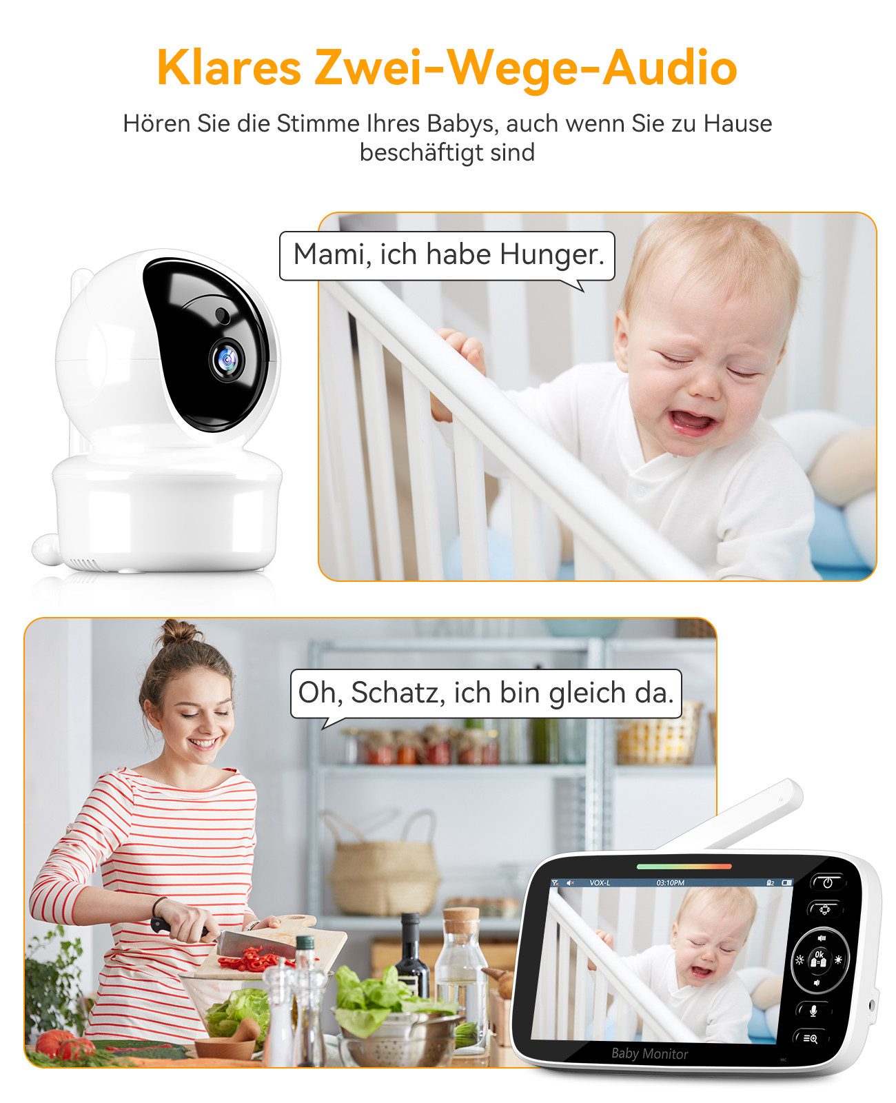 Yuede Video-Babyphone 4,3" - Bild 2