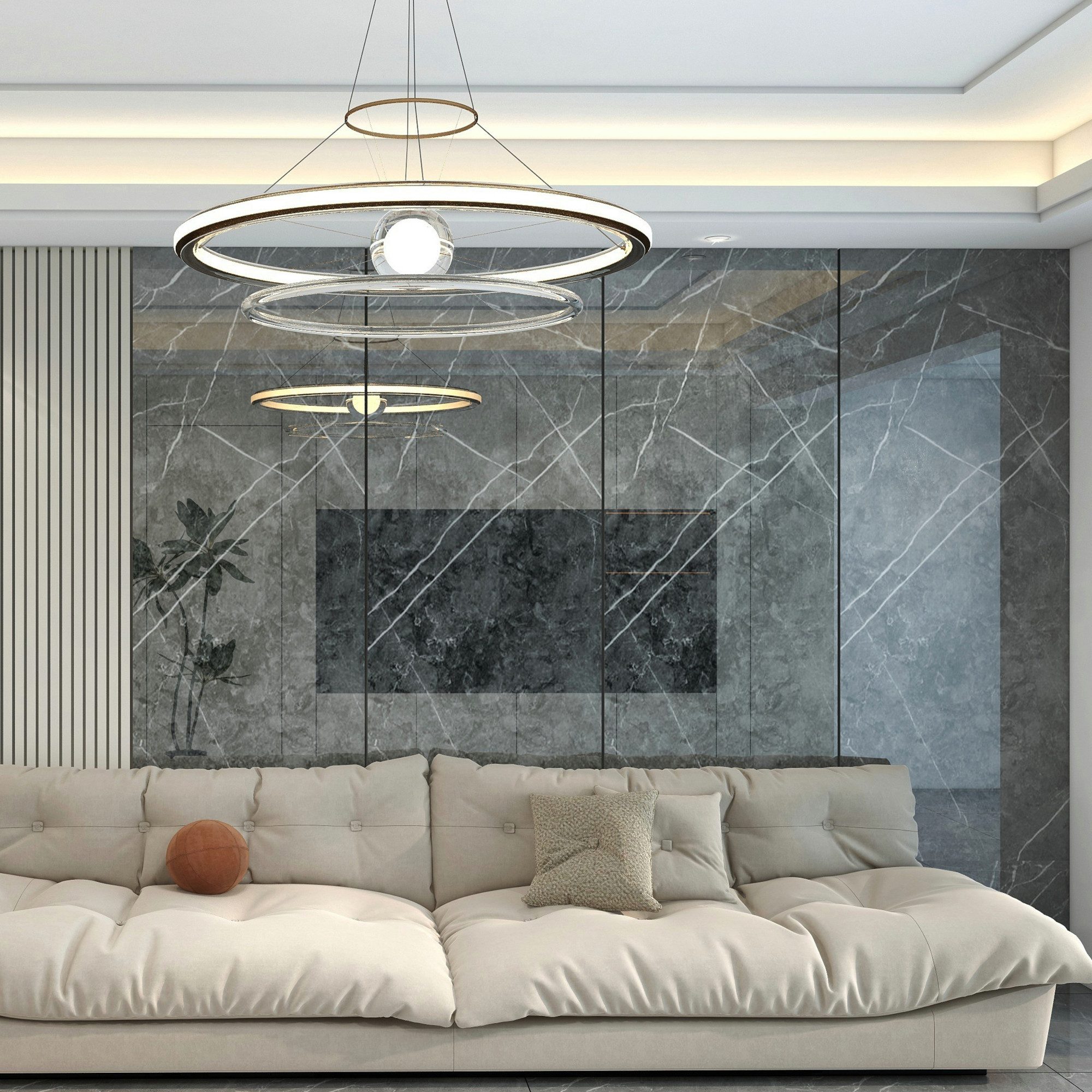 neu.haus Duschrückwand, (Set, 4-tlg), Wandpaneel »Bladel« 120 x 60 cm Grey Diamond