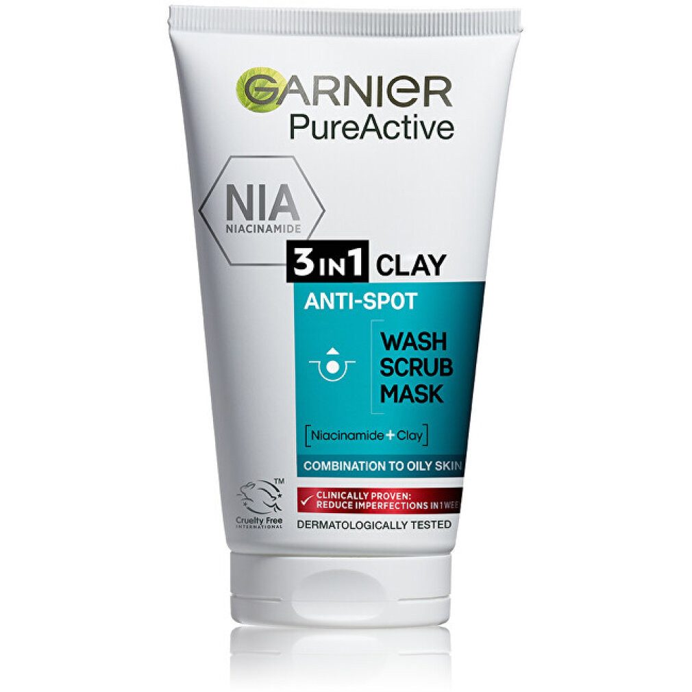 GARNIER Gesichts-Reinigungsschaum Garnier Haut Naturals Pure Cleansing Gel Scrub und Maske 3in1
