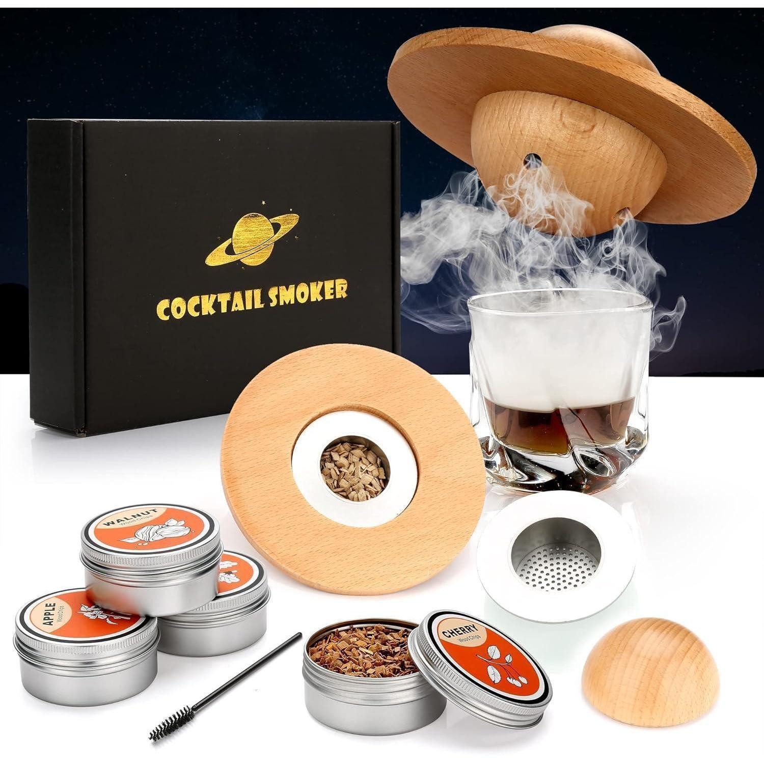 LuxusKollektion Cocktail-Set Whiskey Smoker Set Geschenke für Männer mit 4 Holzchips Sorten